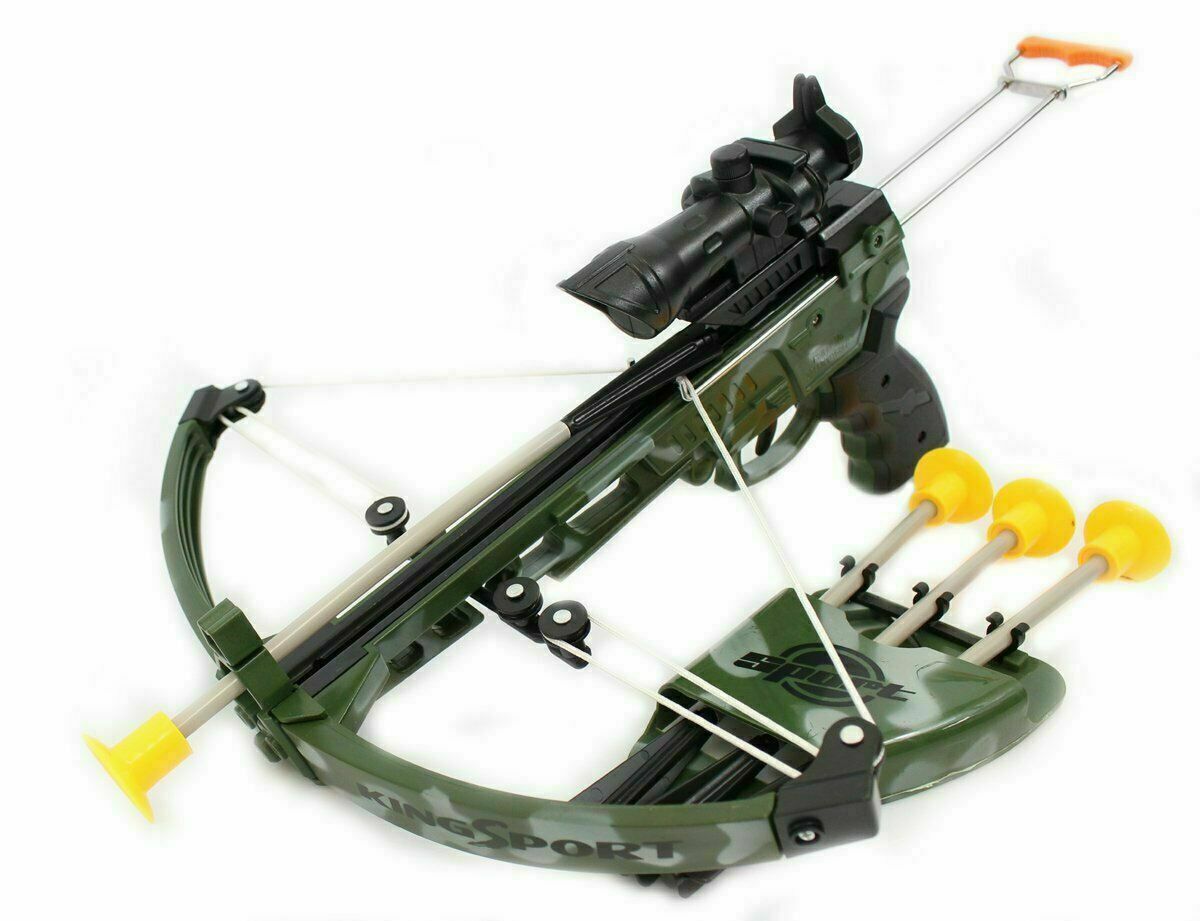 Kids Real Shooting Toy Camouflage Crossbow Archery Set Suction Arrows & Target
