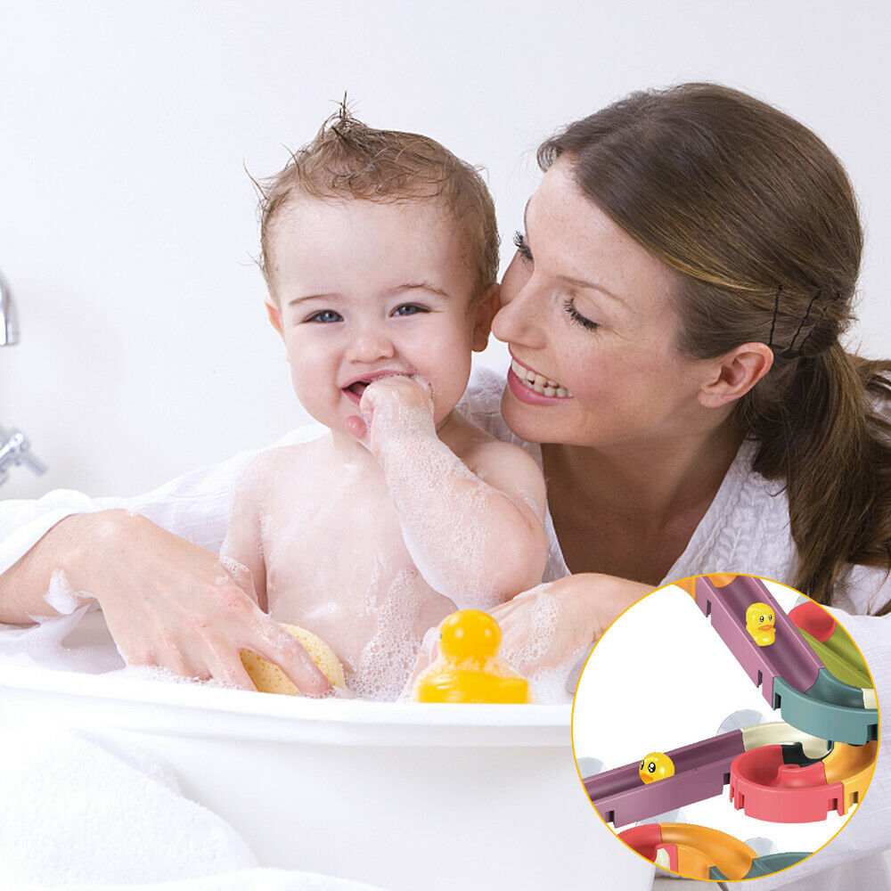 66PCS DIY Baby Kid Bath Tub Shower Toy Track Run Slide Water Play Spray Set