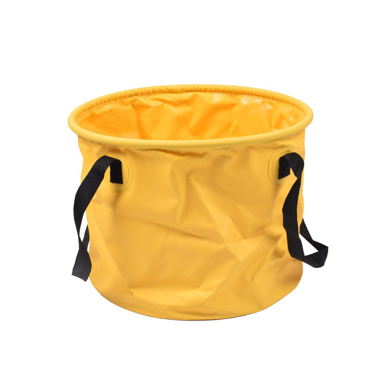 20L Yellow Heavy-Duty Foldable Bucket - Waterproof, Durable & Portable for Camping, Fishing & Beach