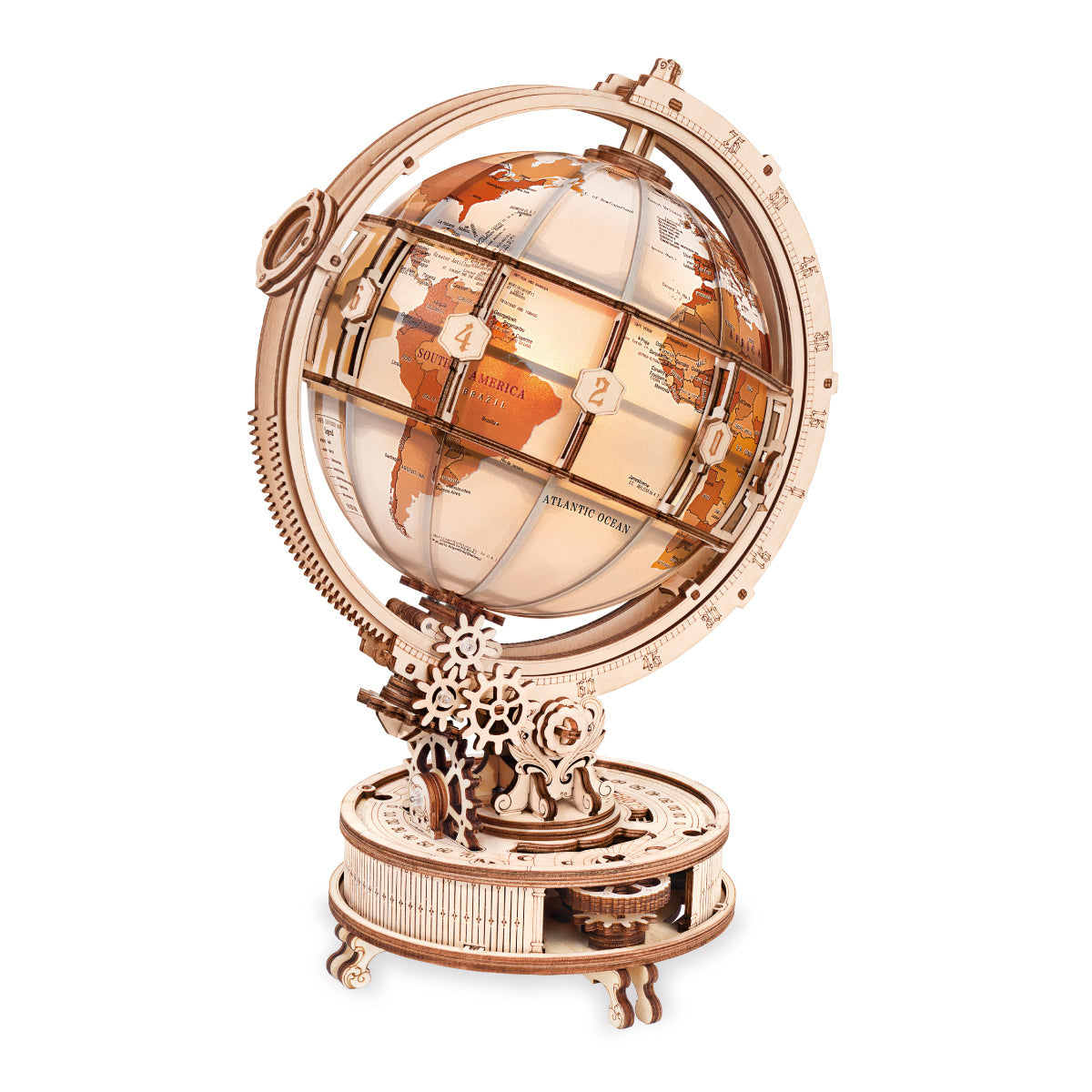 ROKR Luminous Globe ST003D Electric Version — rotating light-up wooden globe