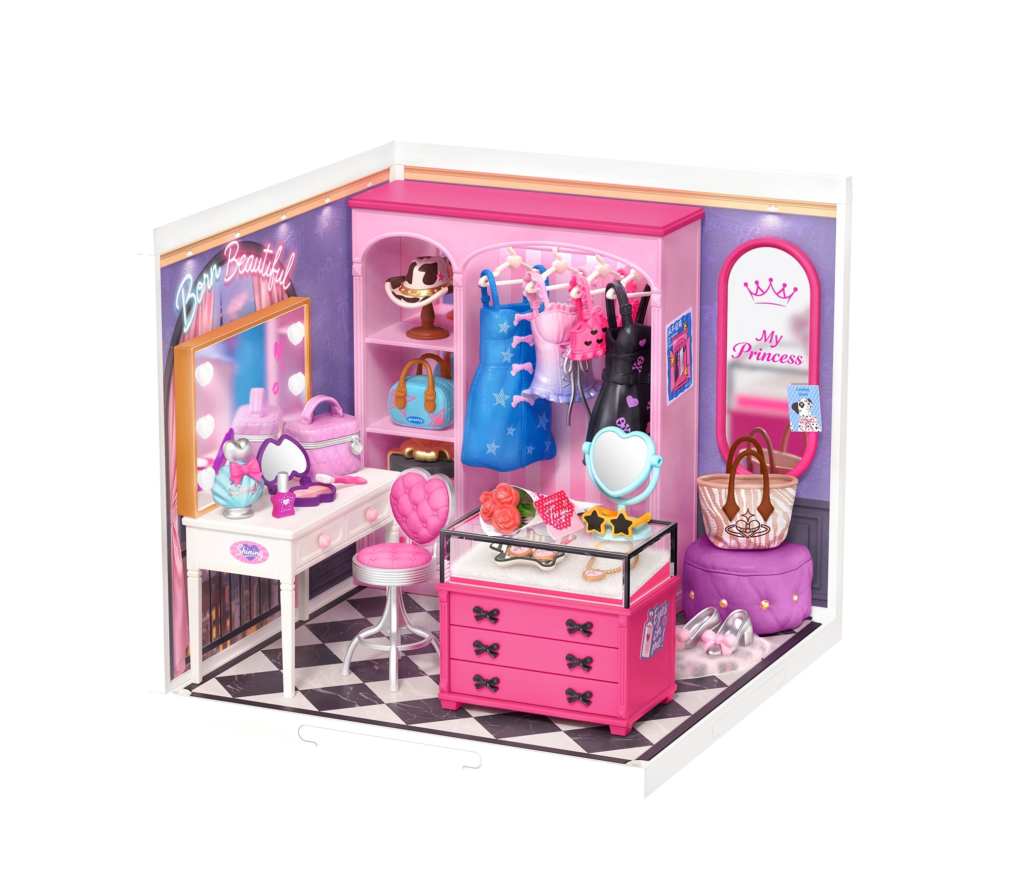 Rolife Baddie Closet DW030 — completed model DIY kit display