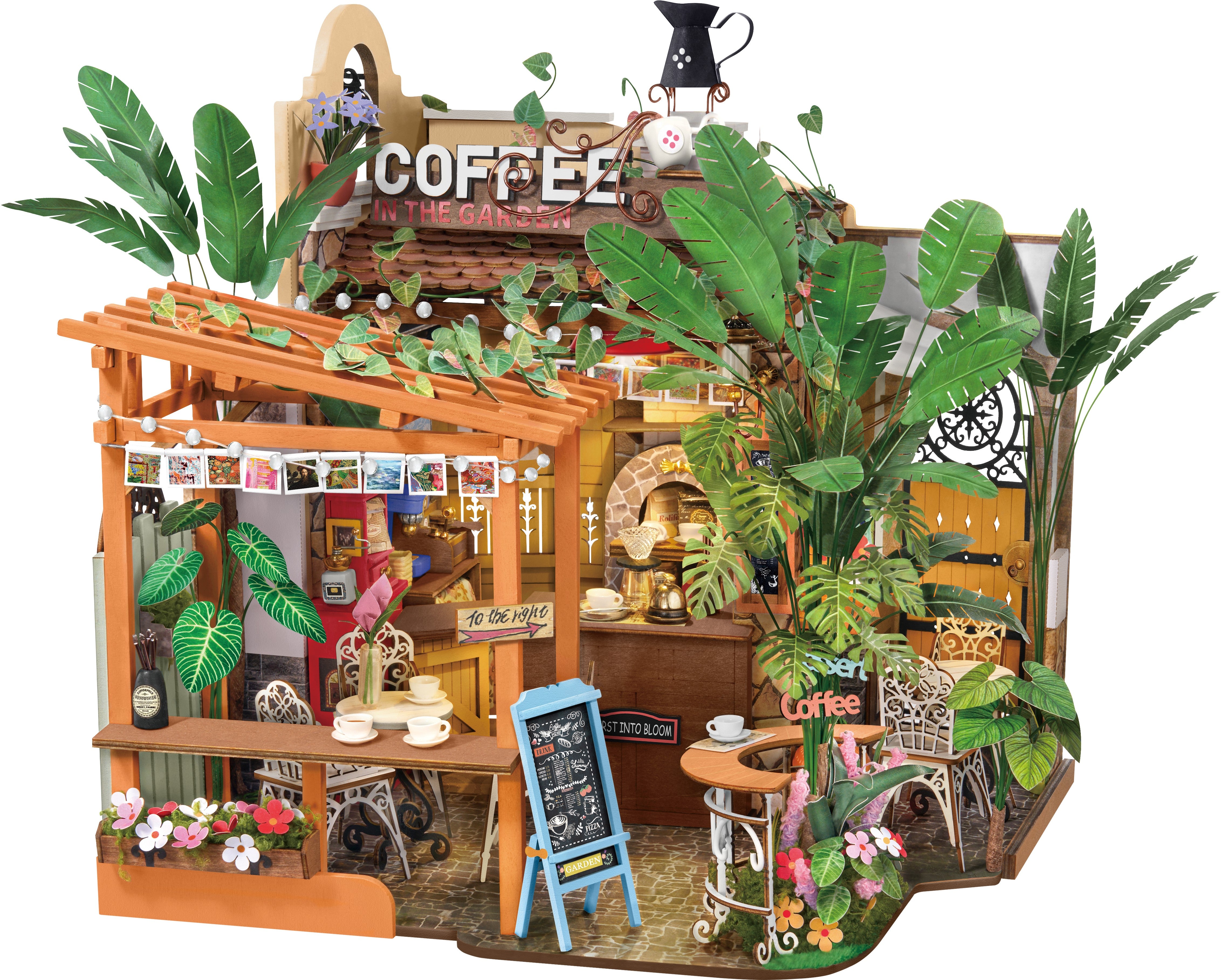 Rolife Leafree Café DH201 — completed model DIY kit display