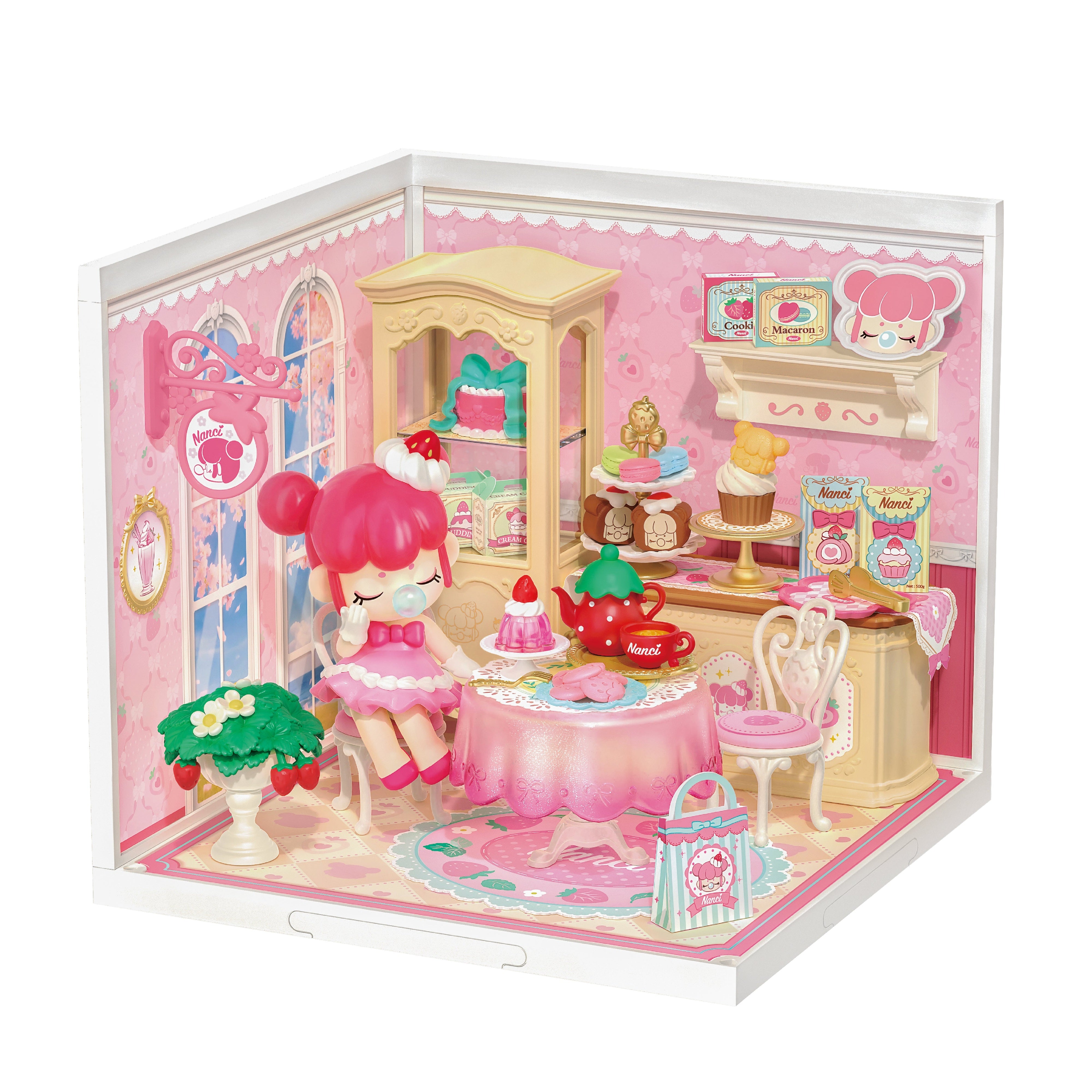 Rolife Nanci's Strawberry Teatime DWL07 — completed model DIY kit display