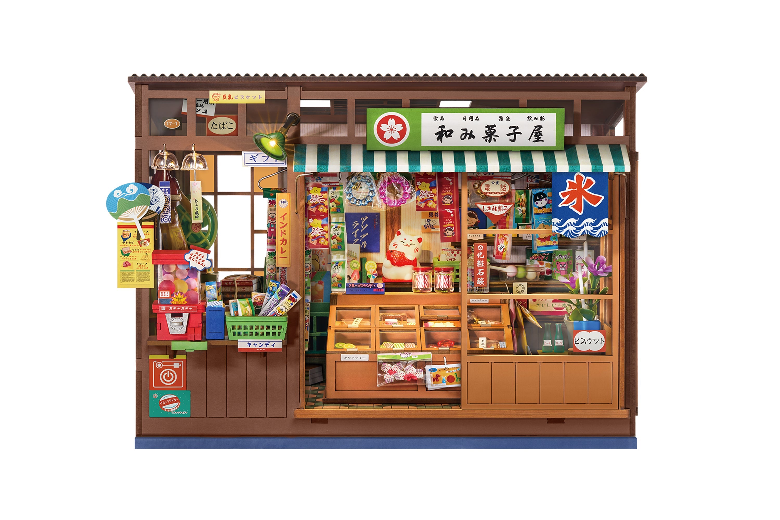Rolife Nostalgic Corner Shop TGE05 — completed model DIY kit display