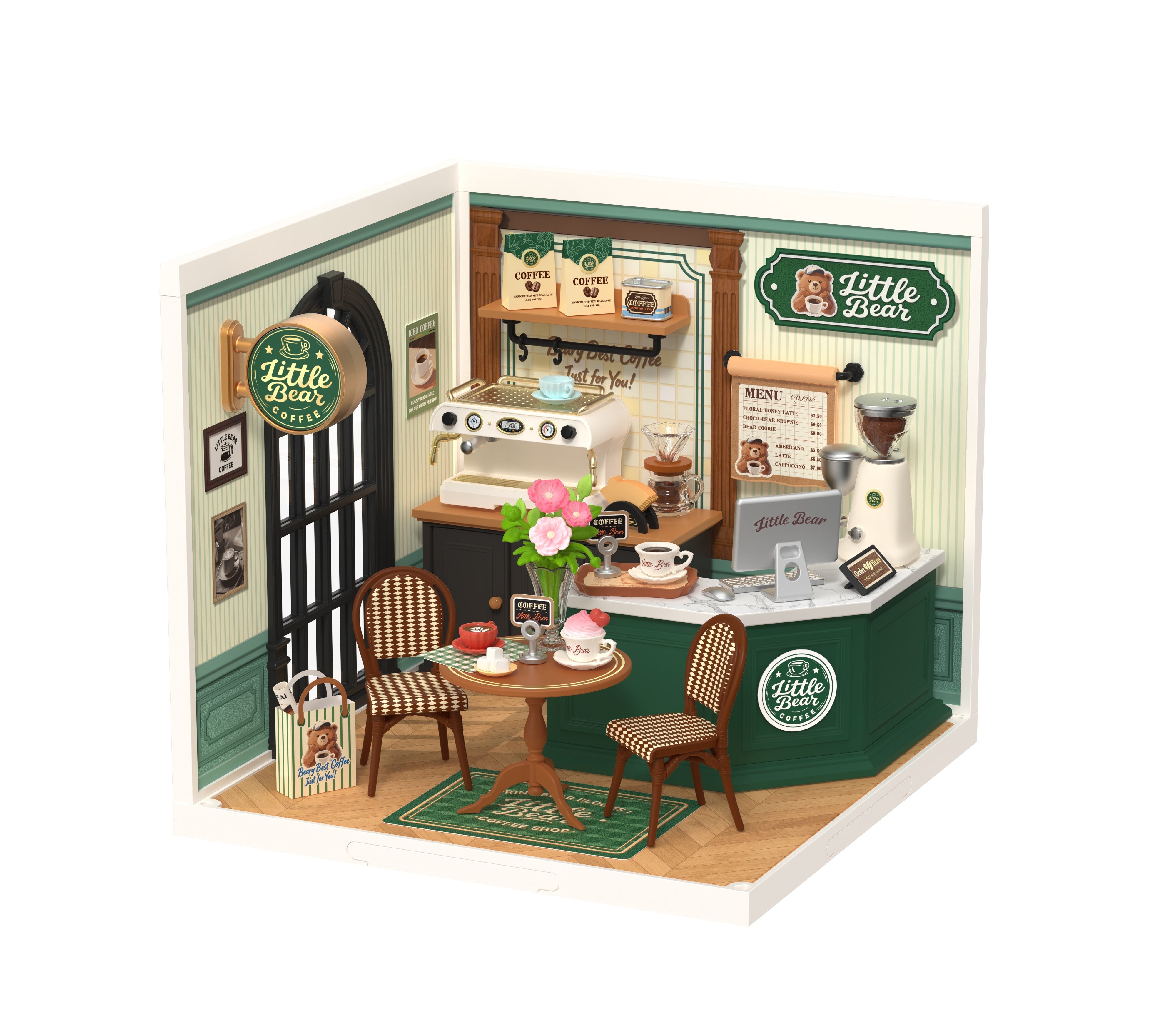 Rolife Perfect Romance Café DW028 — completed model DIY kit display