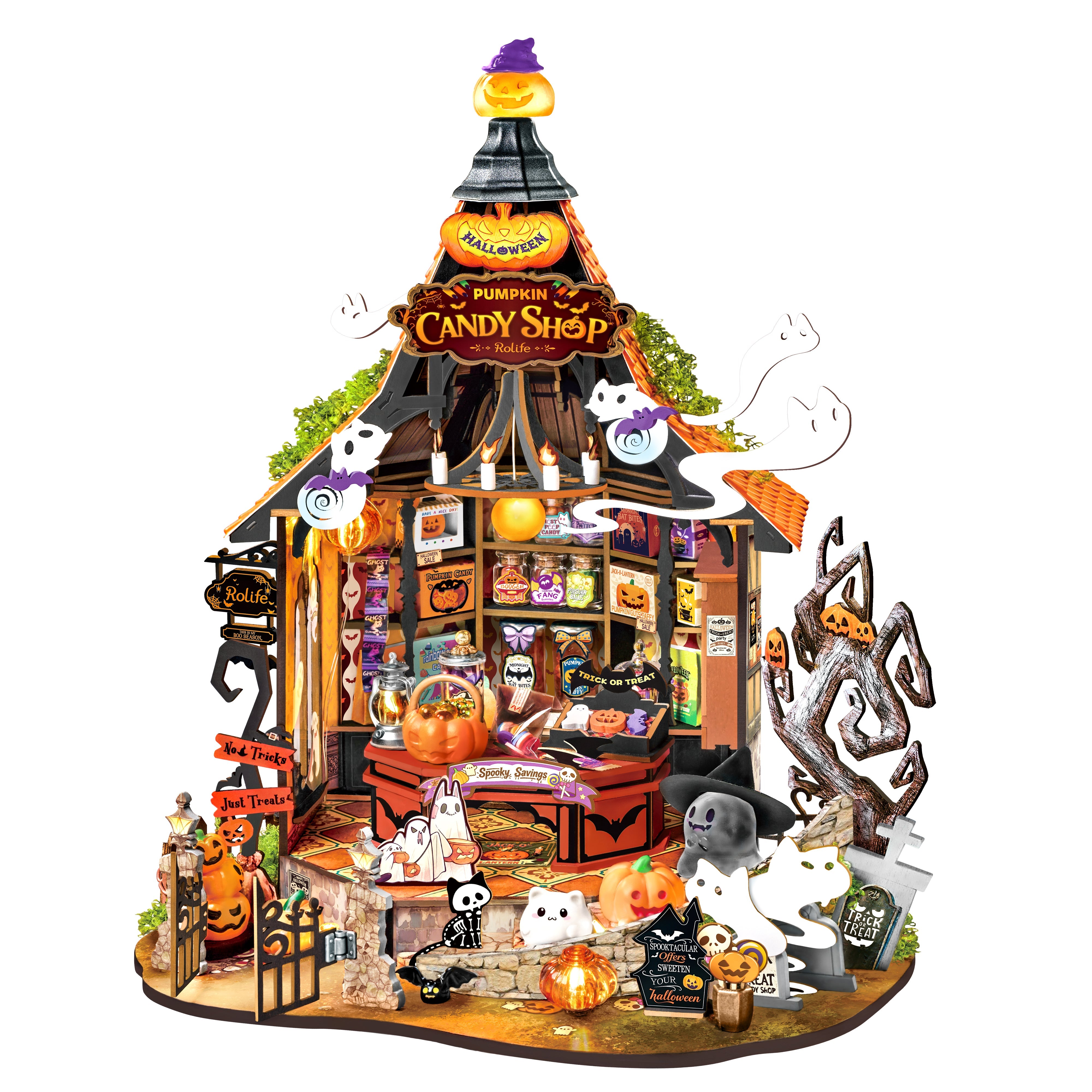 Rolife Rolife Haunted Candy House DG186 — completed model DIY kit display