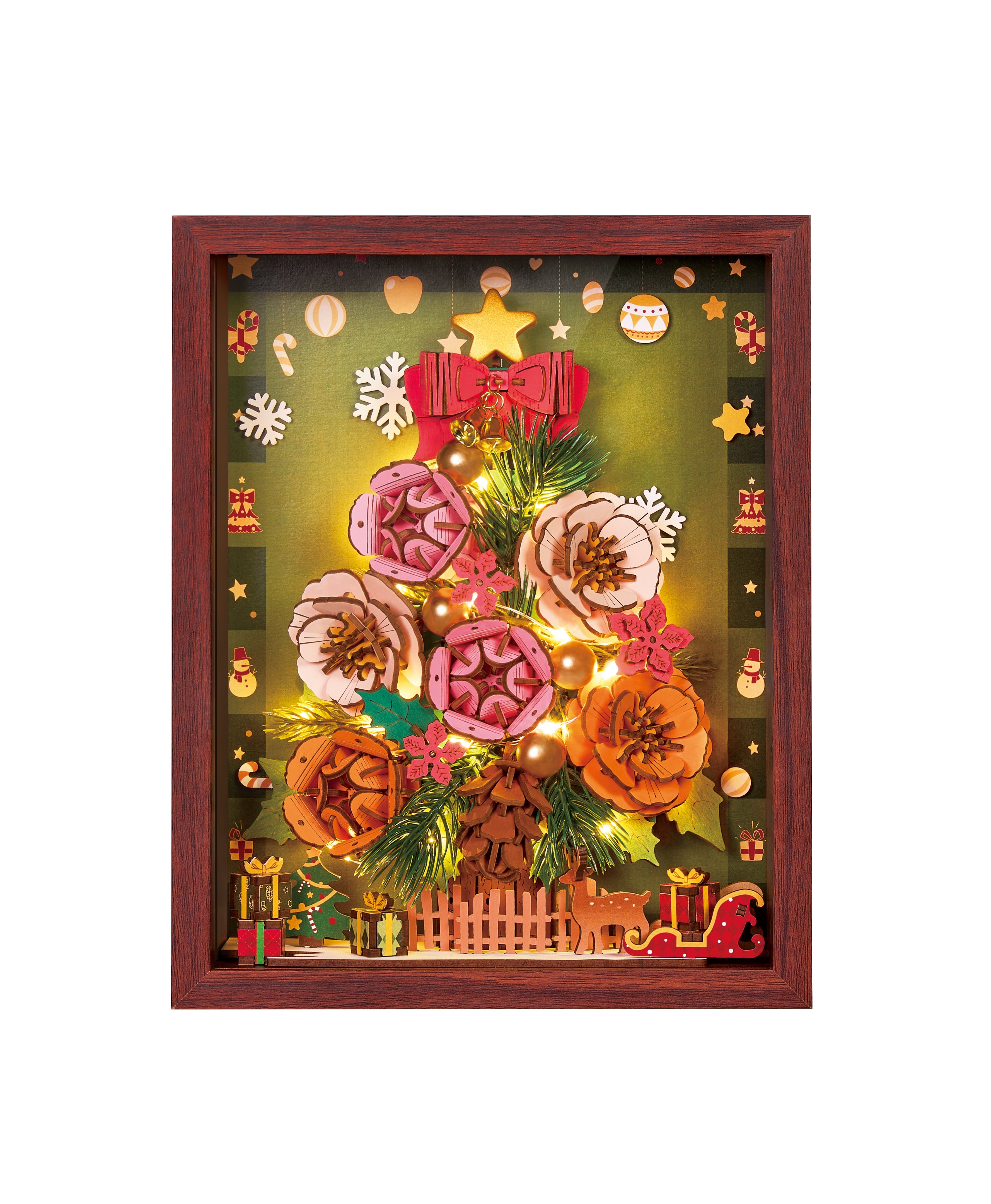 Rowood Everglow Christmas Tree TW05H — completed model DIY kit display