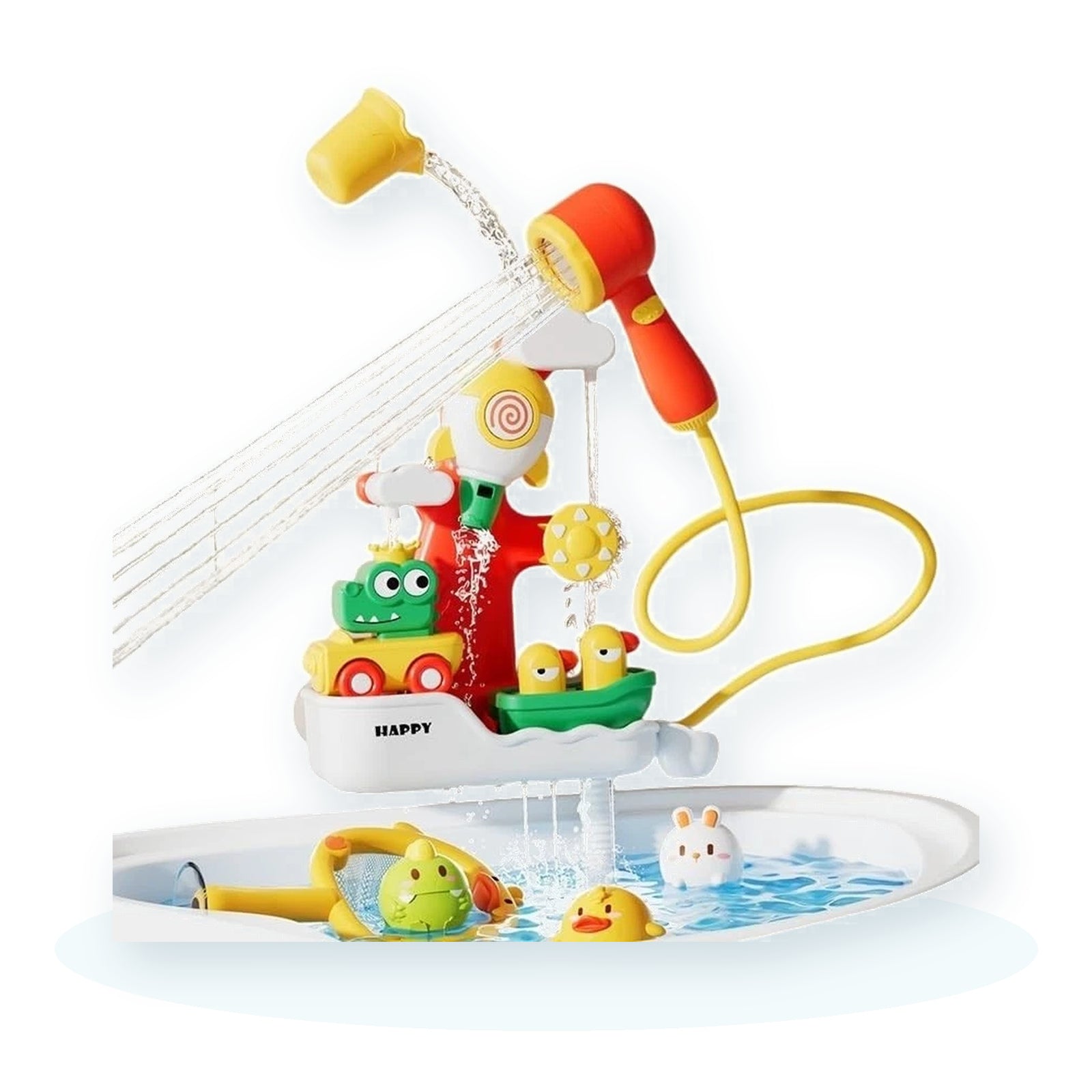 SEDOLA 4-in-1 electric shower bath toy set on a white background