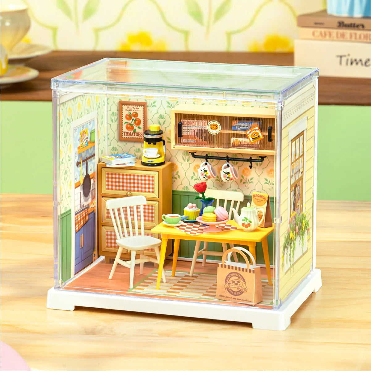 Rolife Floral Dining Room DWS06B displayed on a tabletop with colourful dining room details