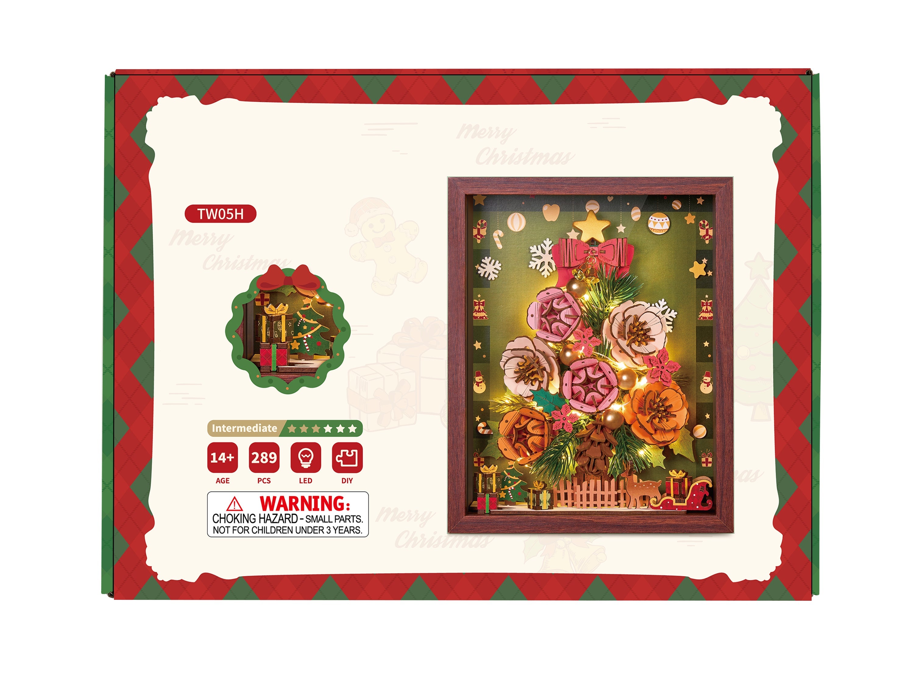 Rowood Everglow Christmas Tree TW05H — front packaging DIY kit
