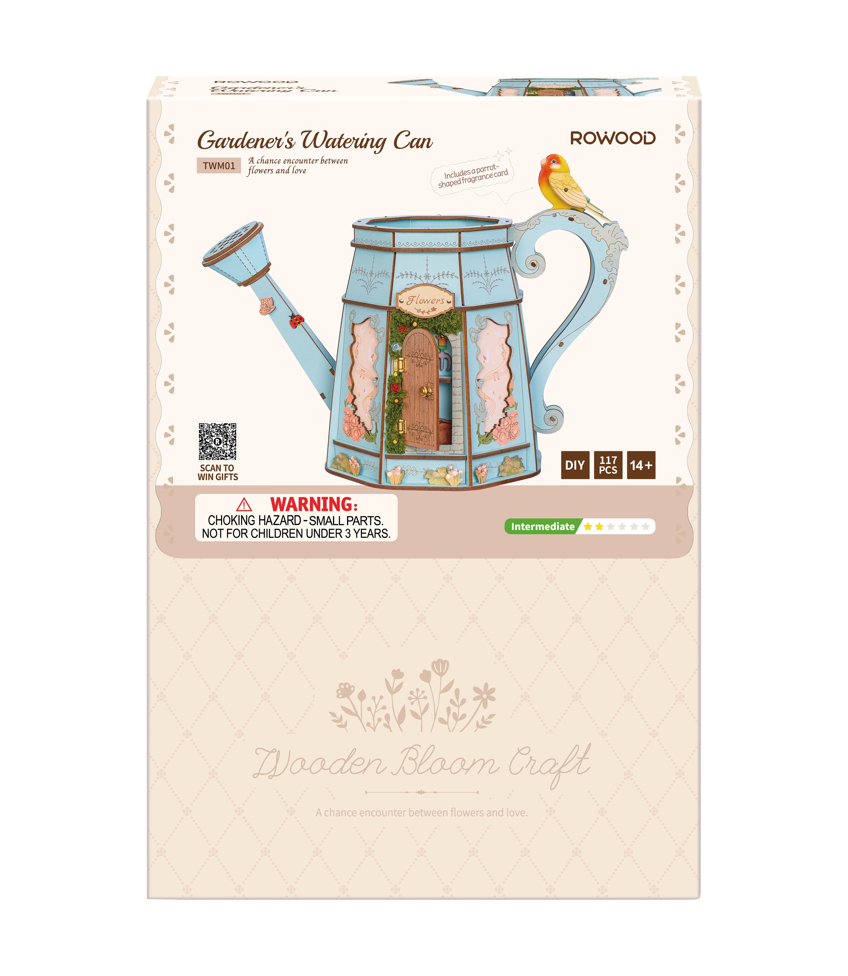 Rowood Gardener's Watering Can TWM01 — front of the retail packaging DIY kit