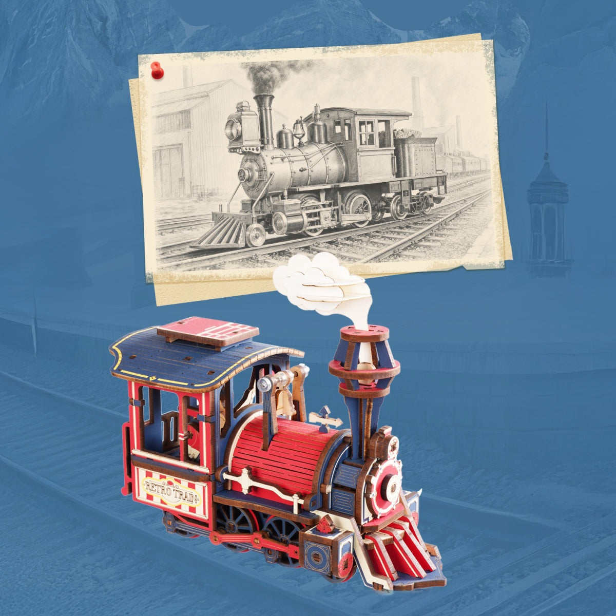 ROKR Power Express MCD07 — locomotive close-up DIY kit display