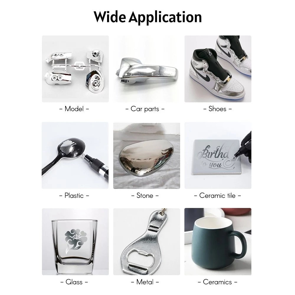 3 MM Art Liquid Silver Mirror Chrome Marker Smooth DIY Reflective Paint Pen for DIY Models