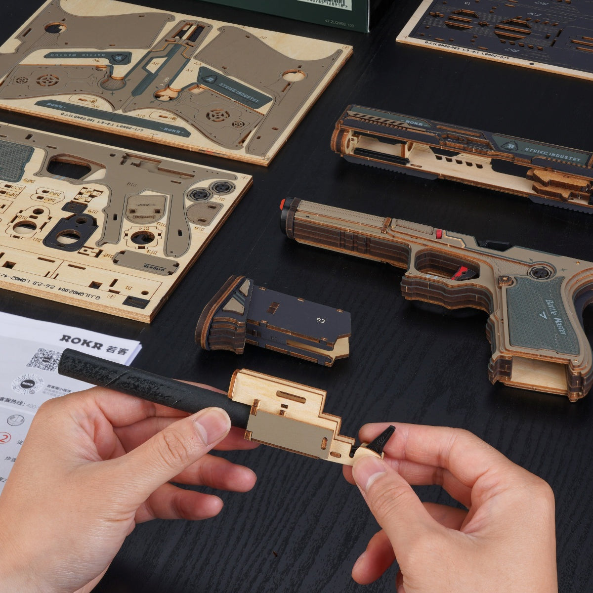 ROKR Legato C18 Pistol LQM02 — model assembly demonstration DIY kit display