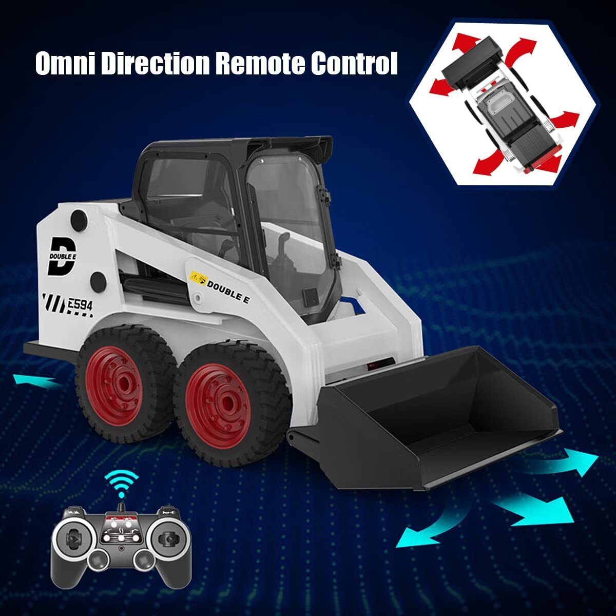 Double E E594-003 2.4GHz RC Hydraulic Skid Steer Loader Toy Gift