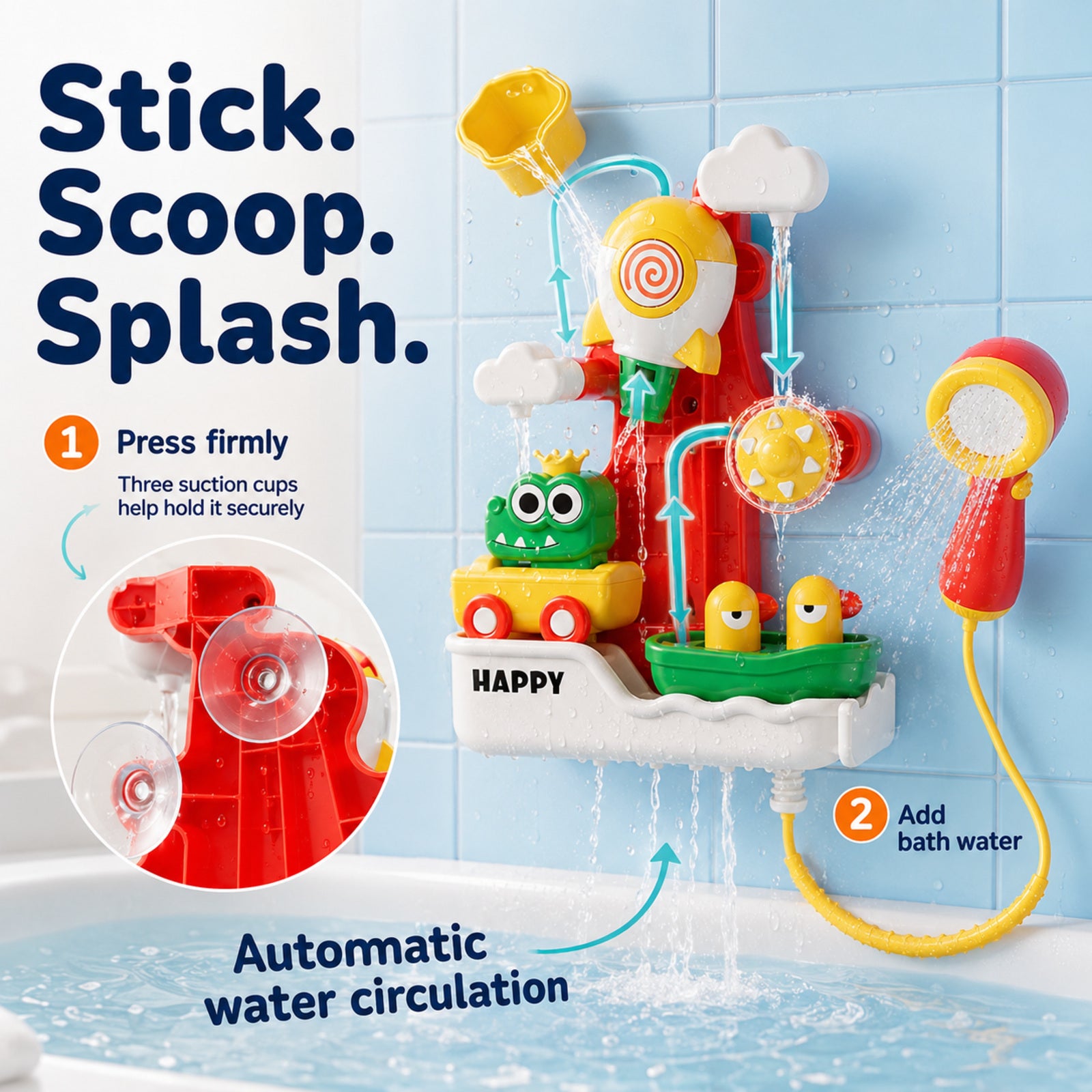 SEDOLA electric shower bath toy with suction cup mounting and water circulation