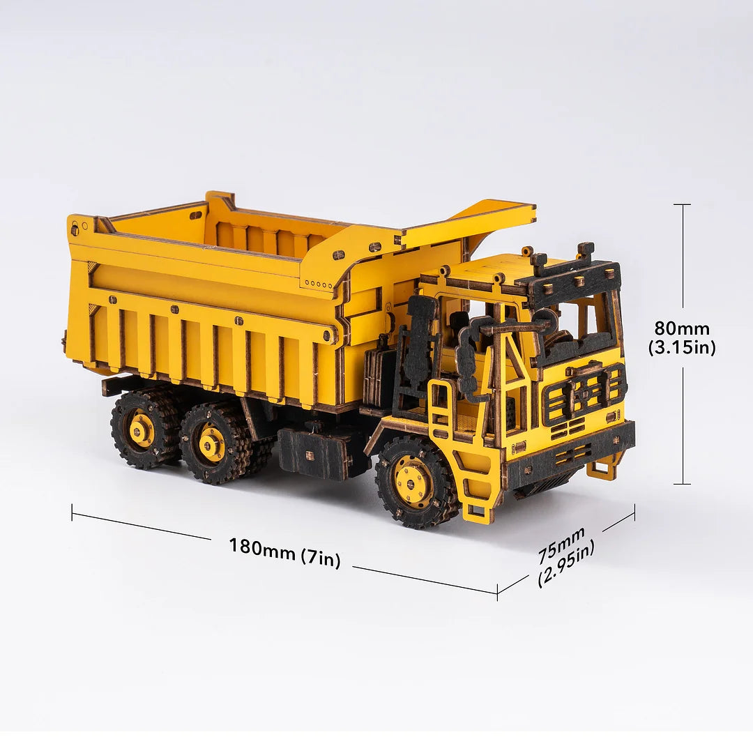 ROKR Dump Truck Engineering Vehicle 3D Wooden Puzzle TG603K Educational Toy for Kids Truck Toys for Gifts