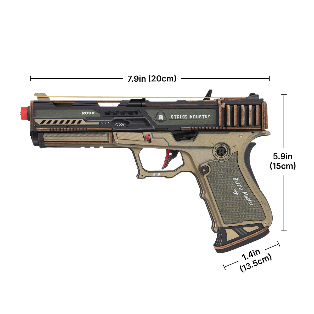 ROKR Legato C18 Pistol LQM02 — assembled model dimensions DIY kit