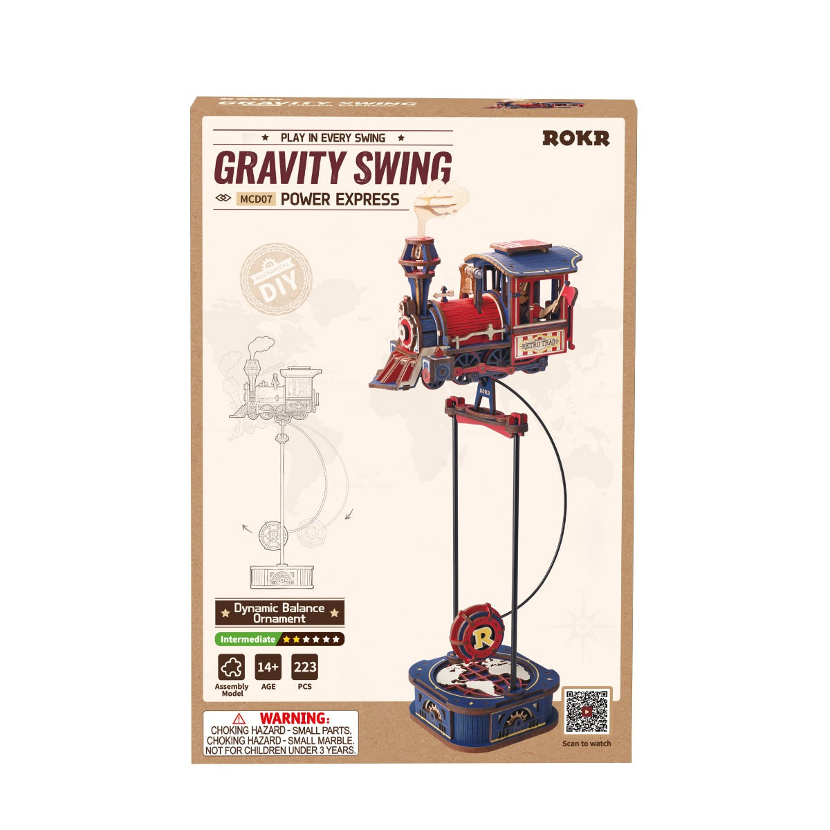 ROKR Power Express MCD07 — front and back packaging DIY kit