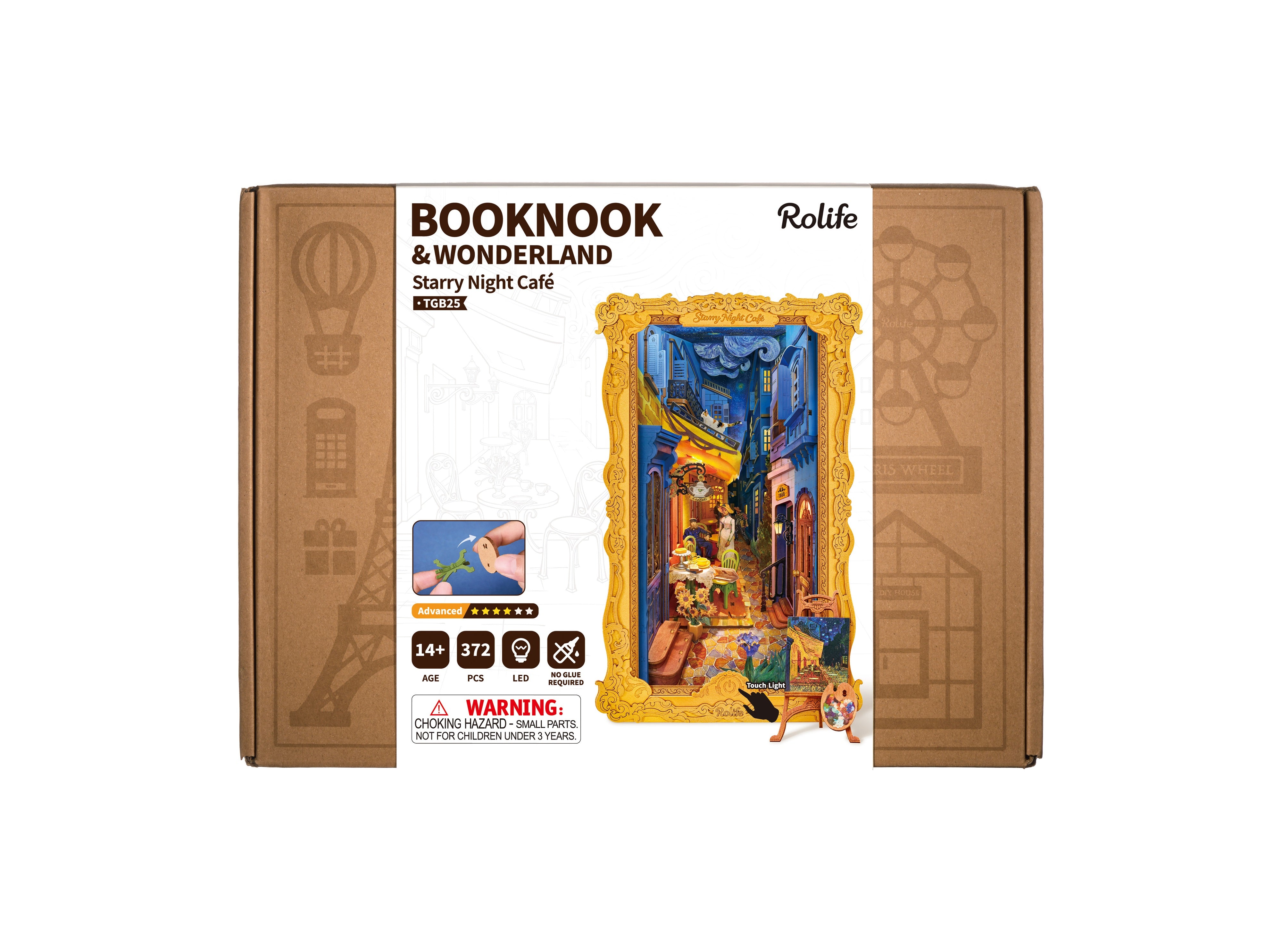 Rolife Starry Night Café TGB25 — front of the retail packaging DIY kit