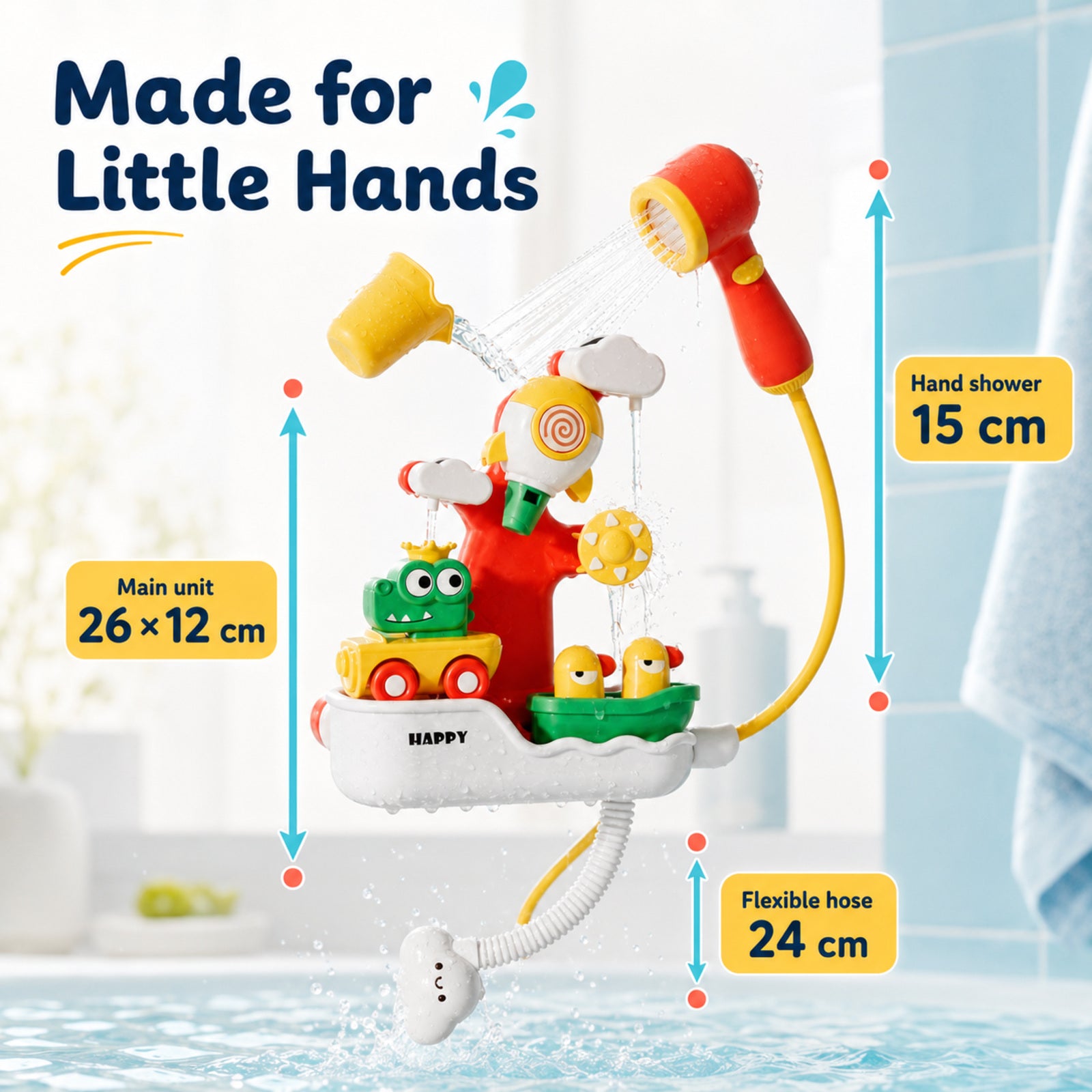 SEDOLA 4-in-1 electric shower bath toy product dimensions