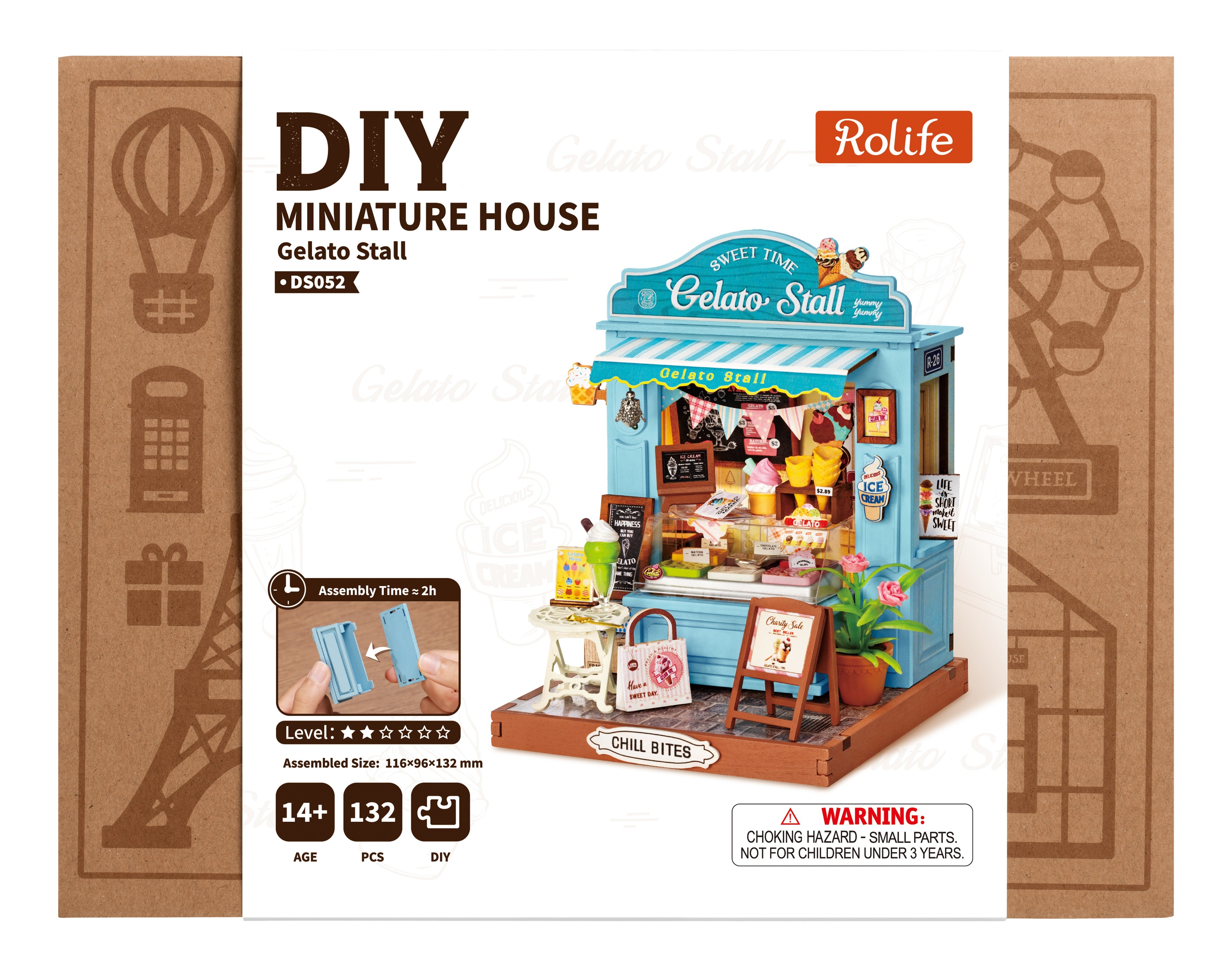 Rolife Gelato Stall DS052 — front packaging DIY kit