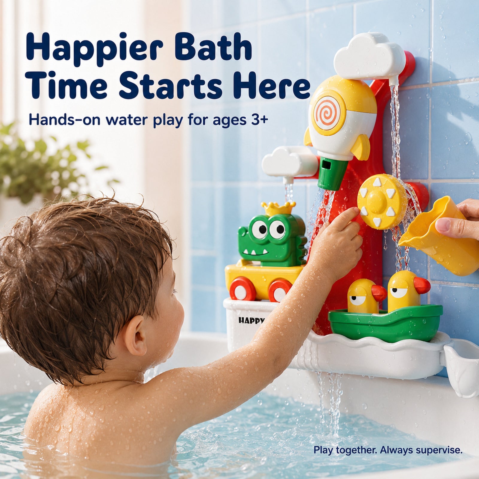 Child aged three or older playing with the SEDOLA electric shower bath toy