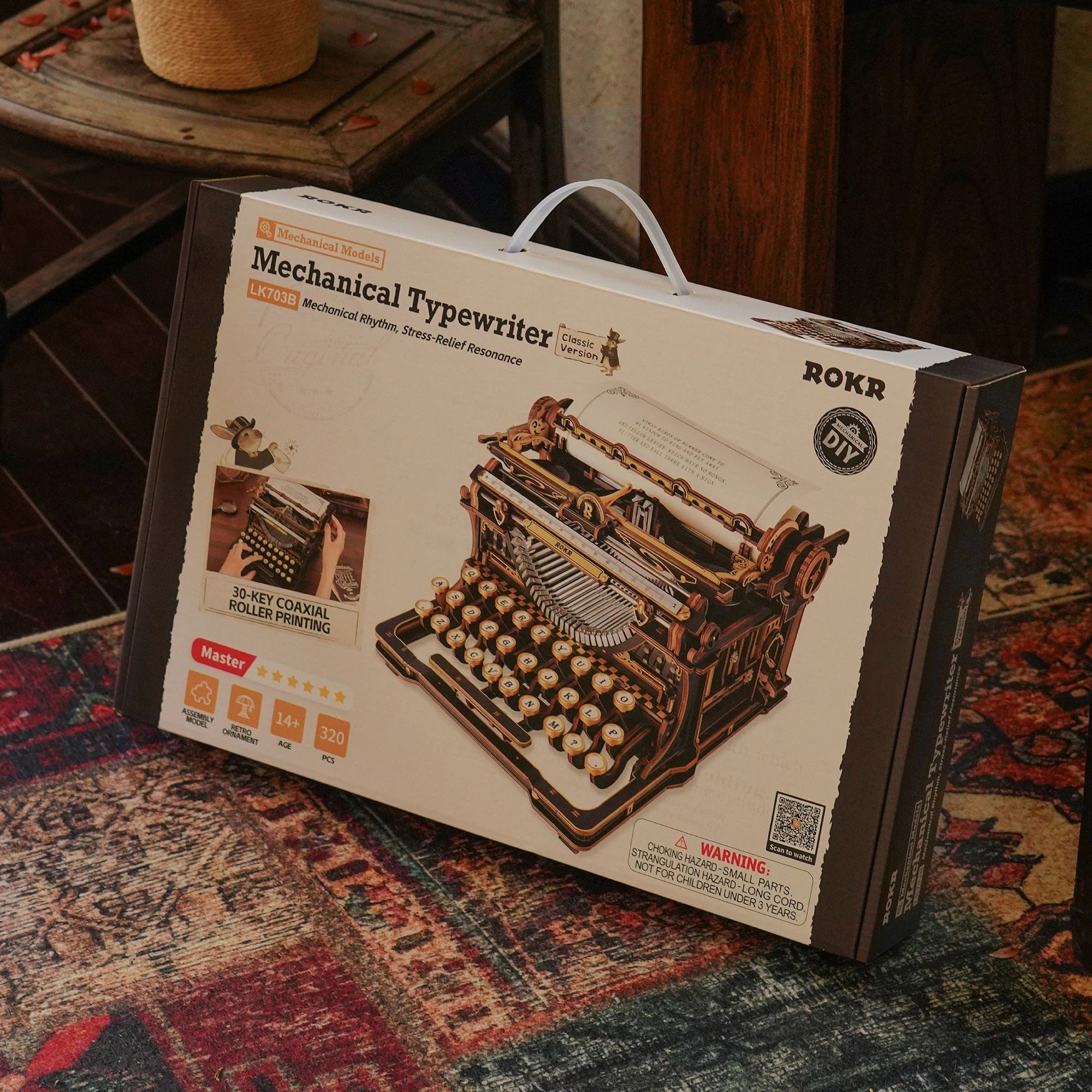 ROKR Mechanical Typewriter LK703B product packaging box for classic version