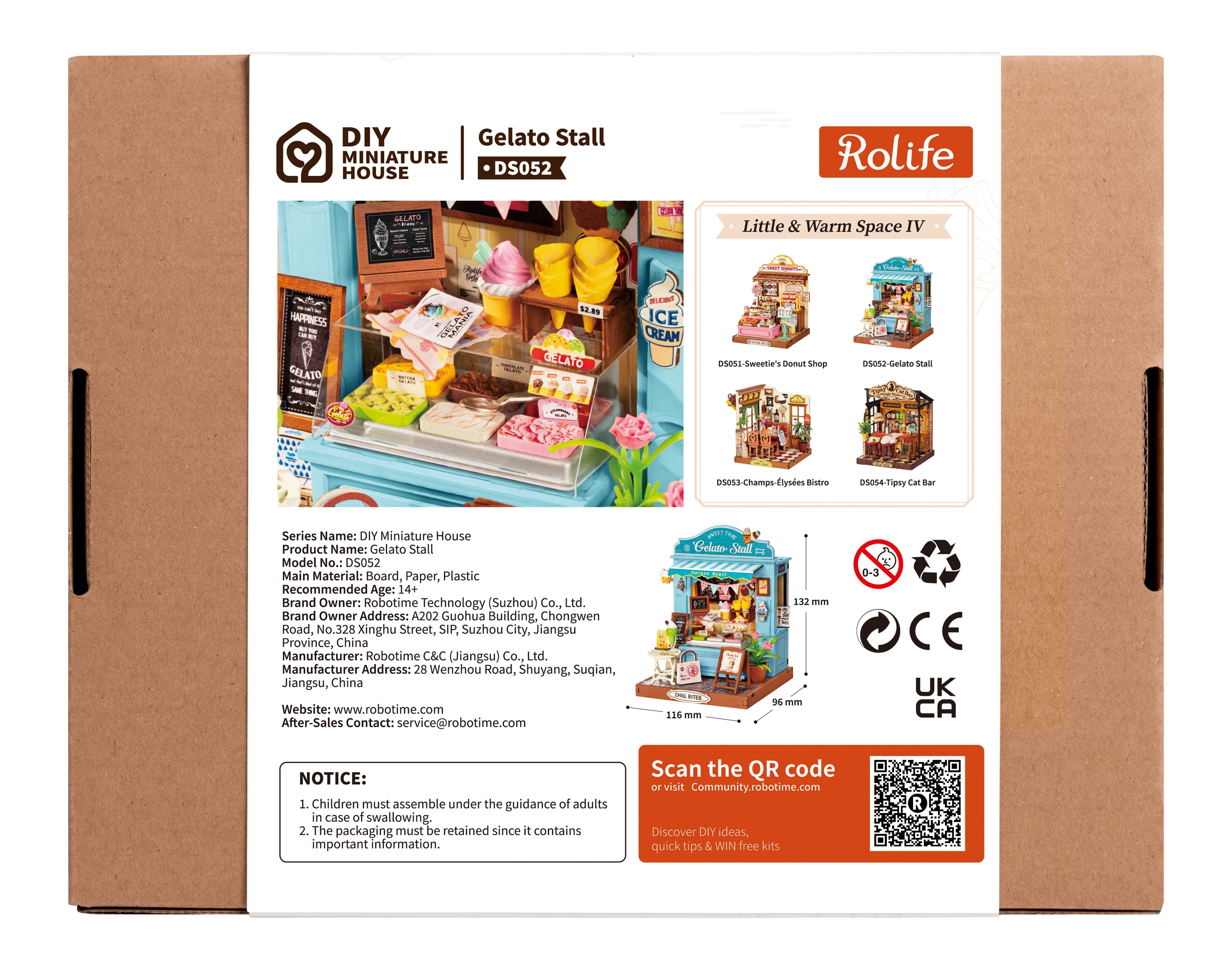 Rolife Gelato Stall DS052 — back packaging DIY kit