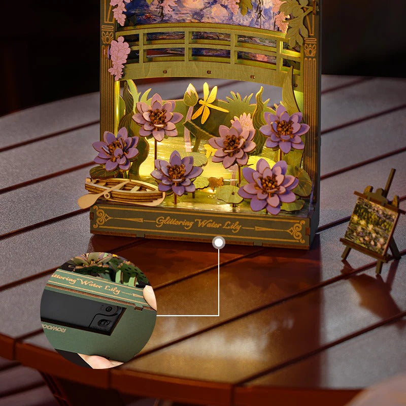 Rowood Glittering Water Lily TH001 hidden switch and LED lighting detail