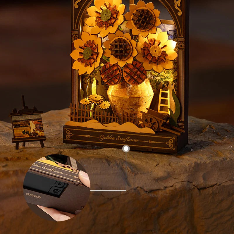 Rowood Golden Sunflower TH002 LED switch detail for warm ambient lighting feature