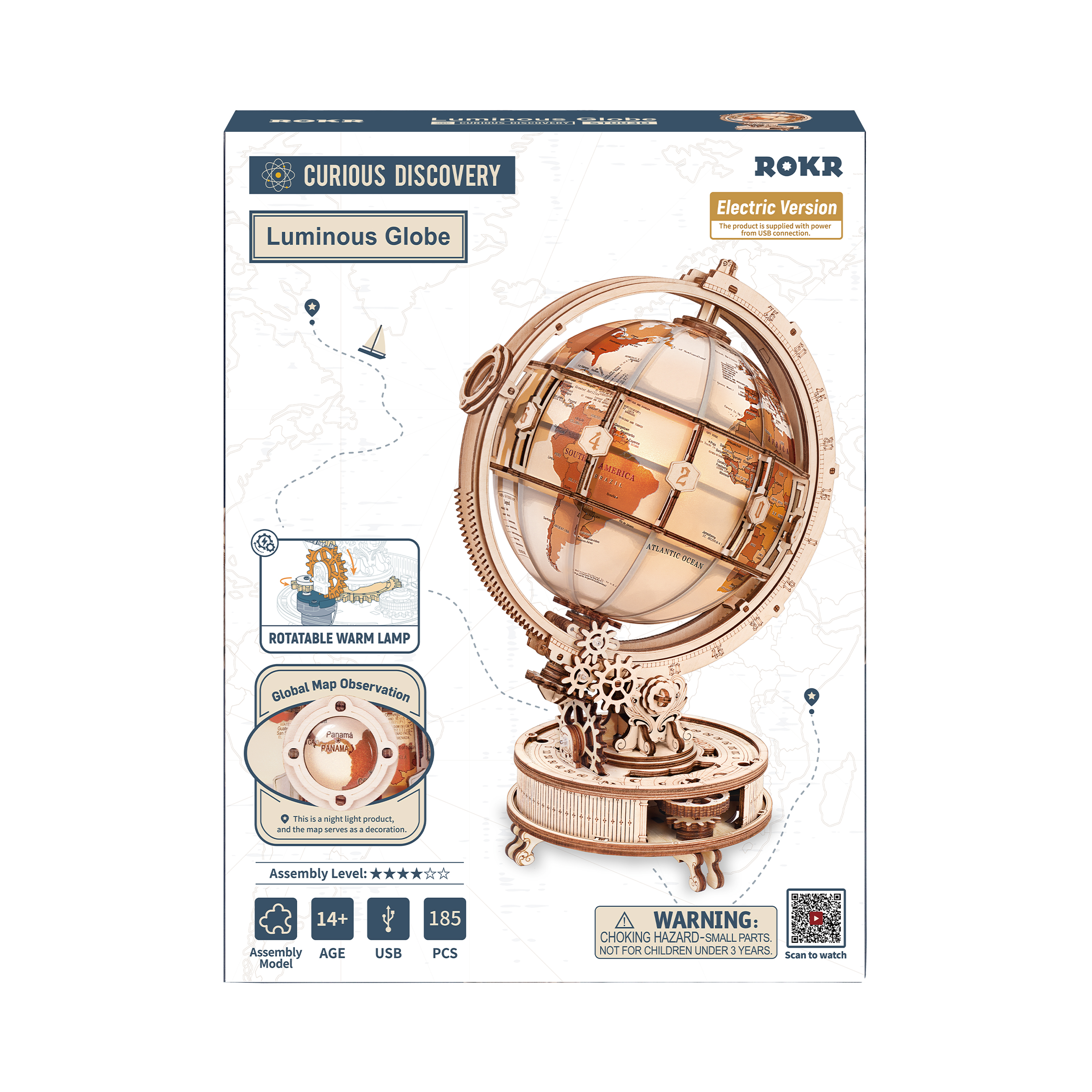 Front packaging of the ROKR Luminous Globe ST003D Electric Version kit