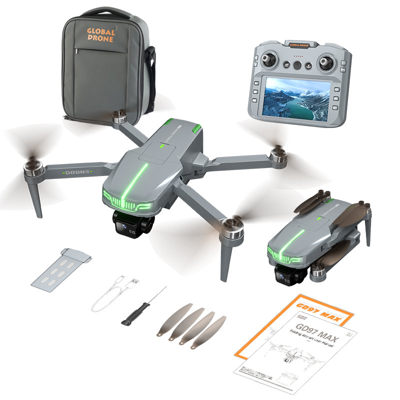 Global Drone GD97 Max 250g with 3-Axis Gimbal & 4K Camera | Lightweight RC Quadcopter vs Helicopter, 2.4G 4CH Remote