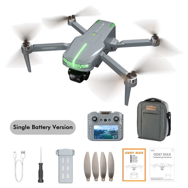 Global Drone GD97 Max 250g with 3-Axis Gimbal & 4K Camera | Lightweight RC Quadcopter vs Helicopter, 2.4G 4CH Remote