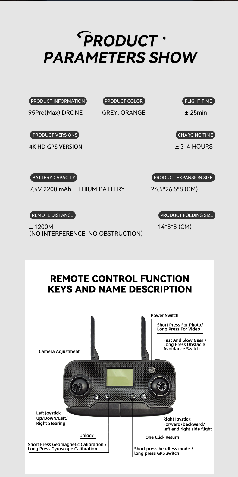GD95 Pro 360 Obstacle Avoidance GPS-Enabled RC Drone with Long Range 3-Axis Gimbal and Dual 4K HD Cameras Brushless Quadcopter