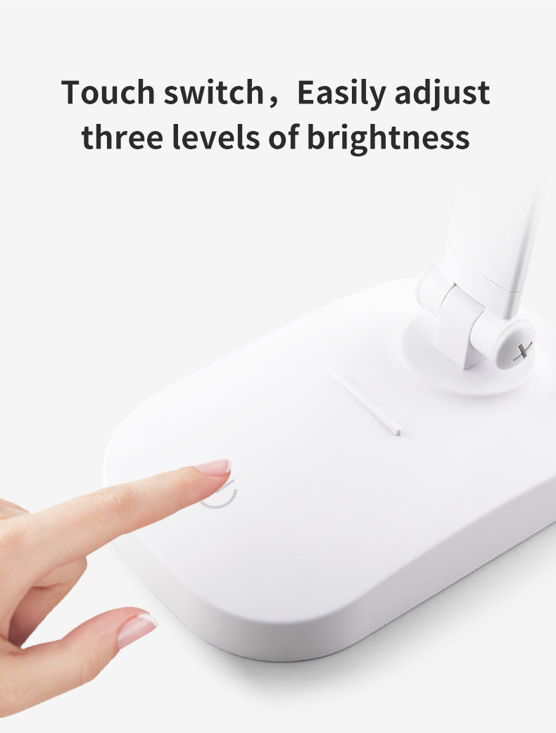3 Color Stepless Dimmable Touch Foldable Table Lamp Led Bedside Reading Eye Protection Night Light DC5V USB Chargeable