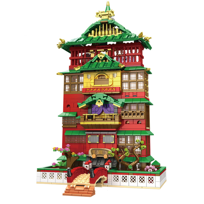 1868PCS Spirited Away Mysterious Town Building Set With Mini Figures Street View Store Model
