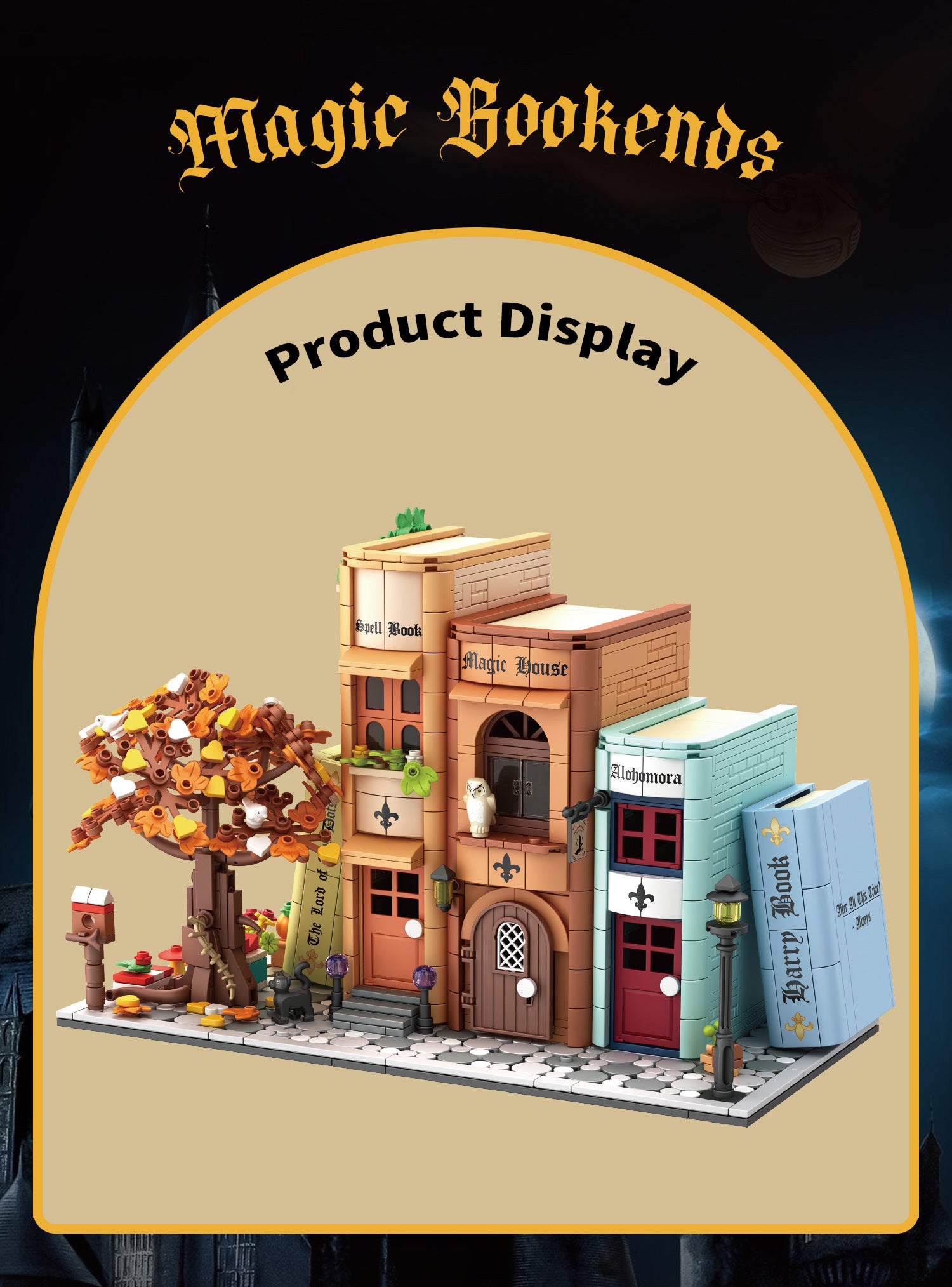 1488PCS Magic Bookends Building 3D Creative Book Stand Building Bookshelf Insert Decoration, Bookcase Miniature House Model