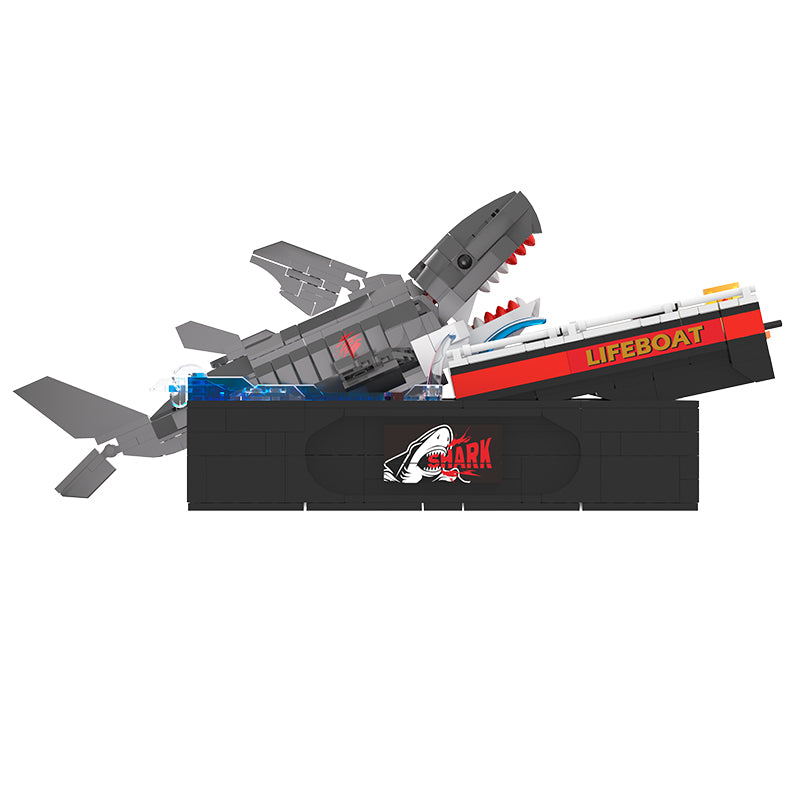 785PCS Great White Shark Attack Scene Building Blocks Educational Toy for Kids WGC