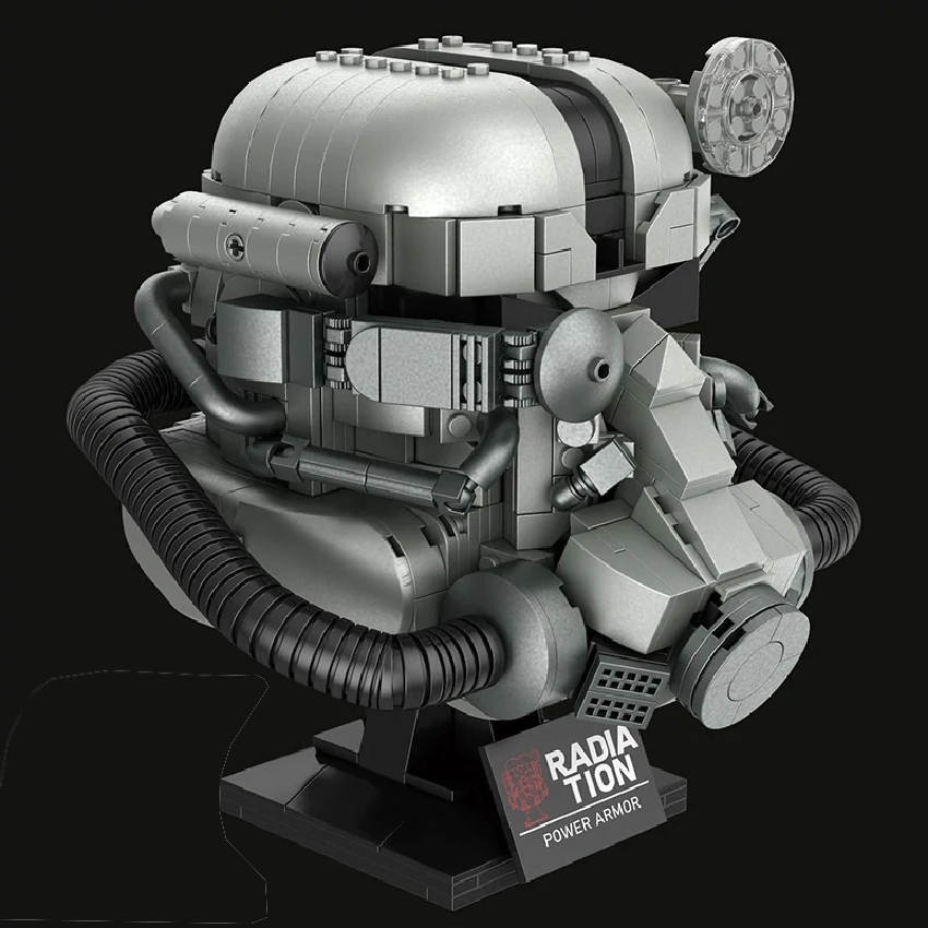 1088pcs Fallout Power Armor Helmet Building Block Set Collectible Decoration WGC