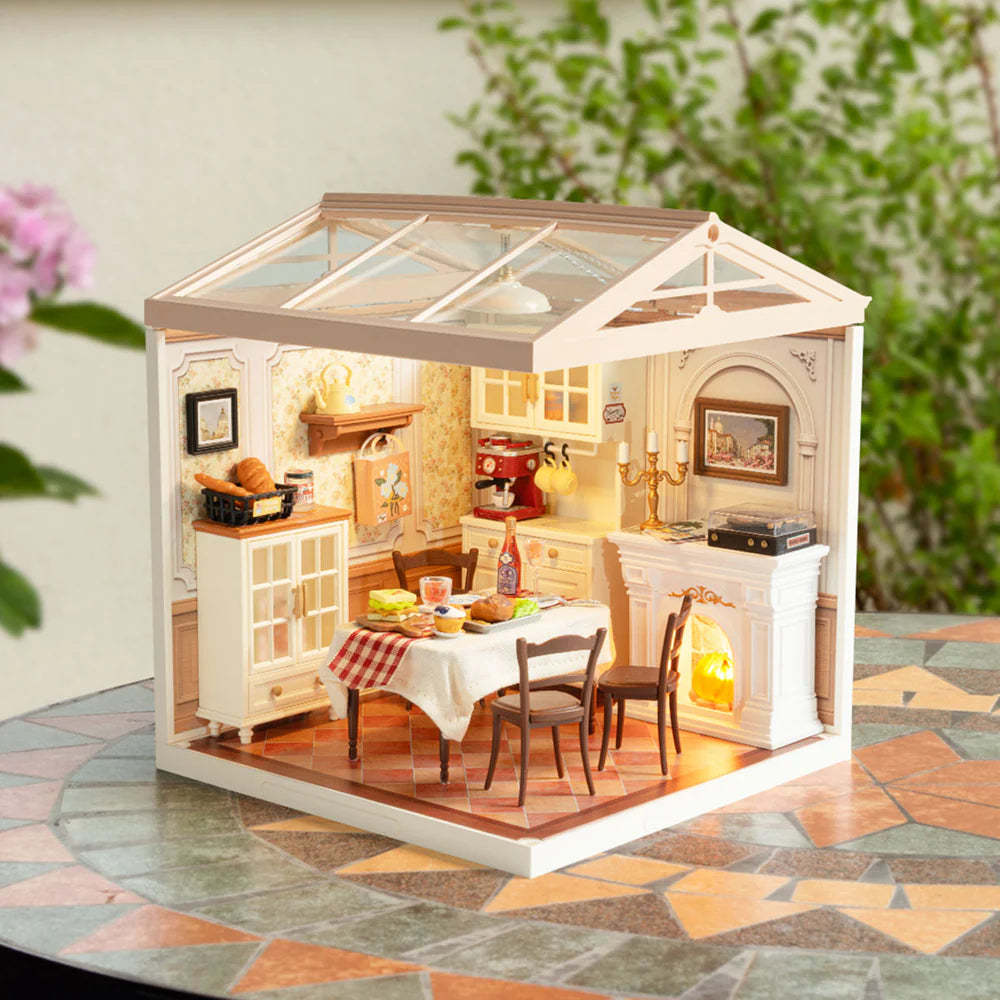 Robotime Rolife Warm Dining Room Plastic DIY Miniature House DW015B