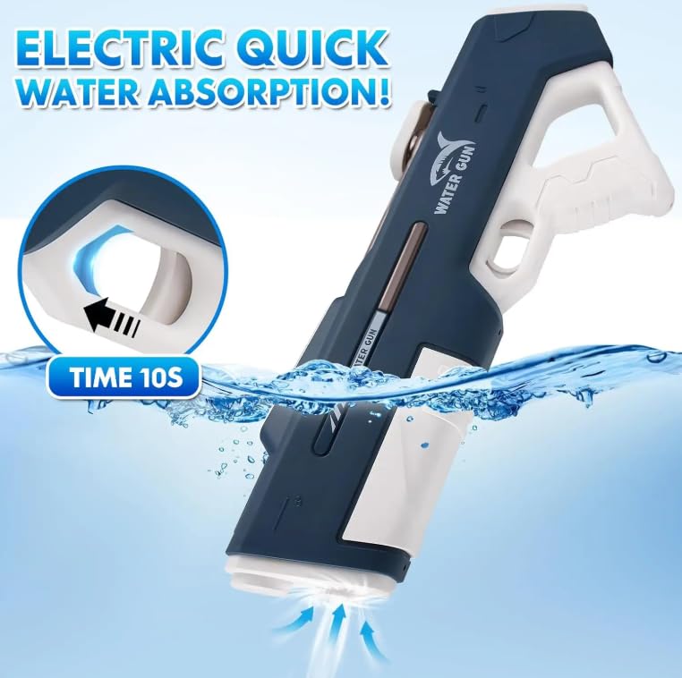 400ML Automatic Space Pulse White Mecha Style Water blaster Shooting Game Pistol Kids Toys