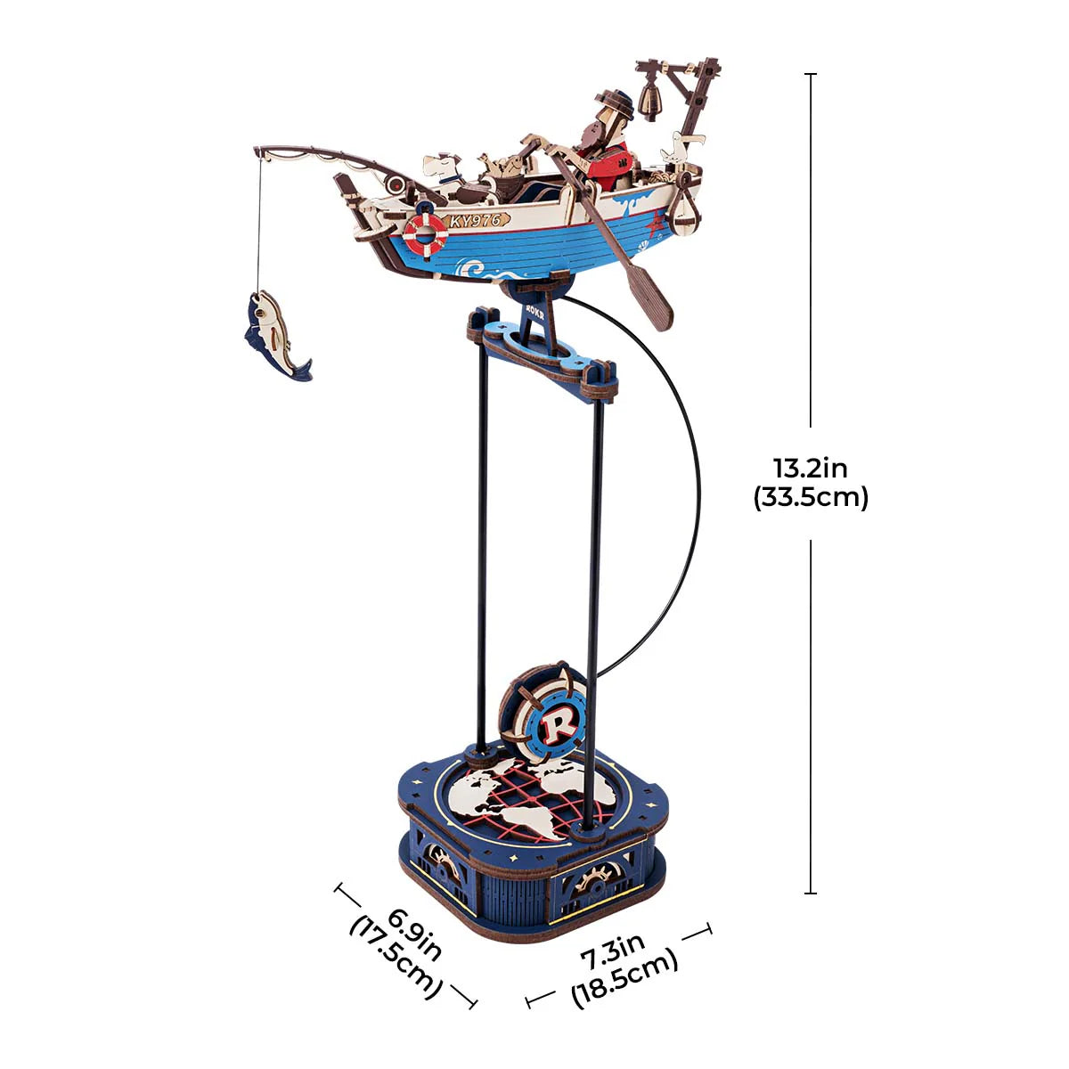 ROKR Ocean Fisher Pendulum Balance Toy 3D Puzzle - MCD02 | Wooden Marine-Themed Kinetic Desk Toy