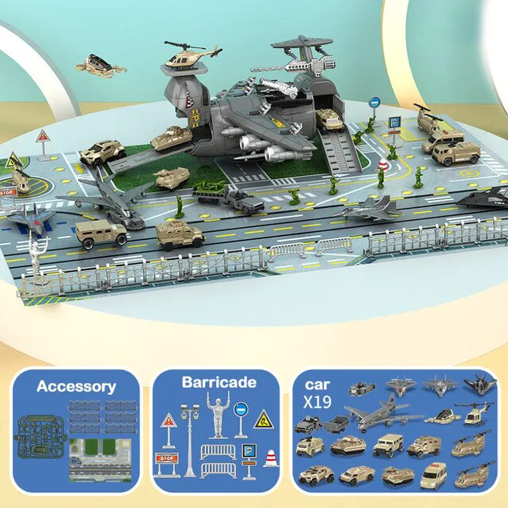 Children's Military Transformation Aircraft C17 Track Gliding Tank Can Store Transport Aircraft Boy Toy Birthday Gift