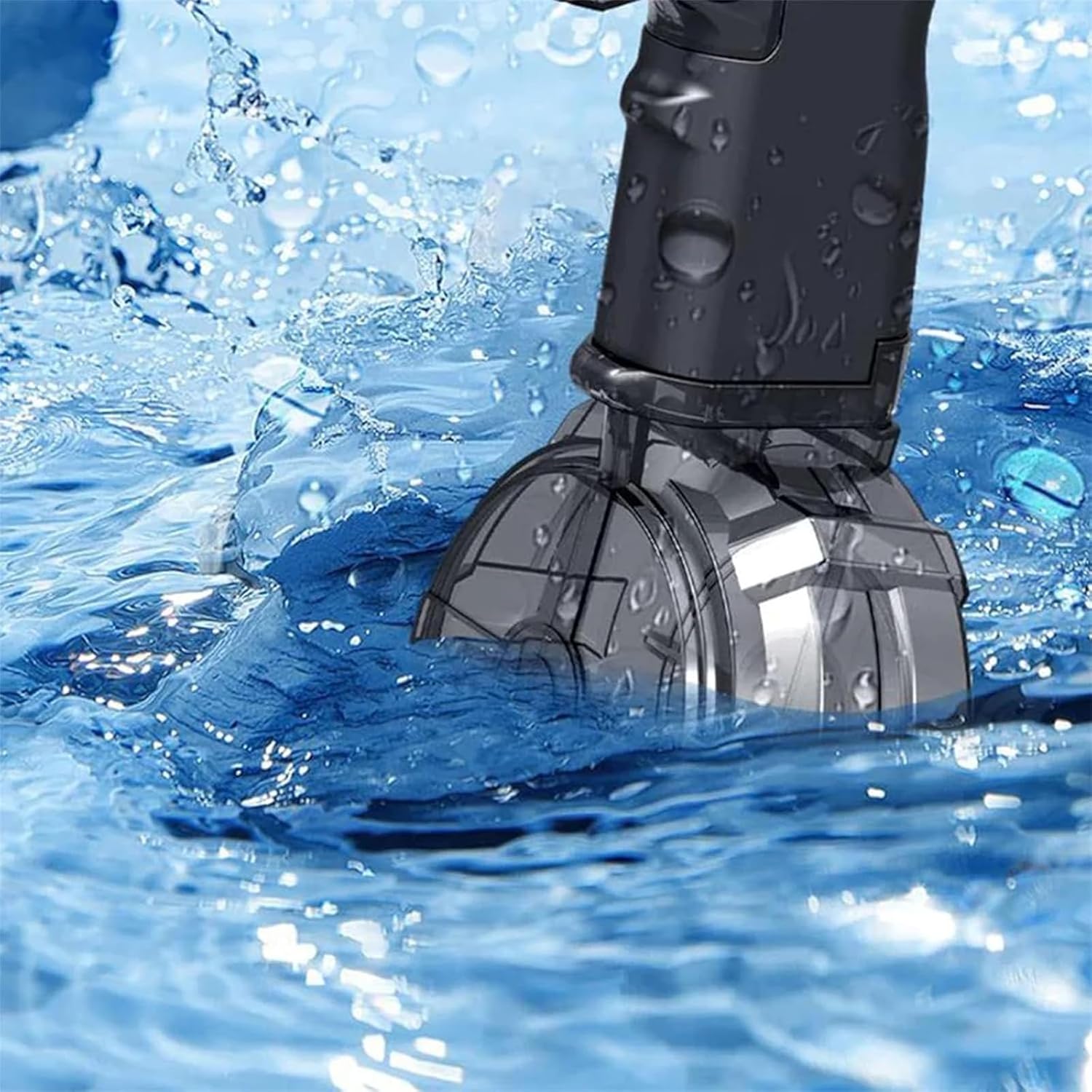 Electric Ultimate Battle Blaster Aqua Combat Light Long Range Motorized Water Gun with Interactive Lighting Black