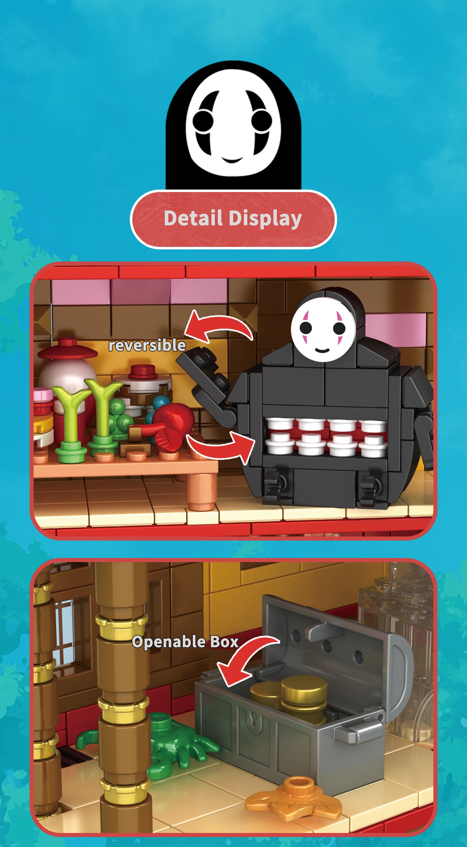 1868PCS Spirited Away Mysterious Town Building Set With Mini Figures Street View Store Model