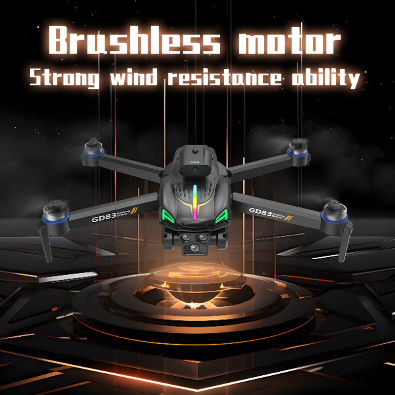 Global Drone GD83 Foldable Drone with 4K Camera | Brushless Motor Quadcopter Under $500, RGB Lights & Compact Design