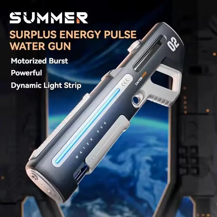 700ML Automatic Space Pulse Silver Gray Mecha Style Water blaster Shooting Game Pistol Kids Toys