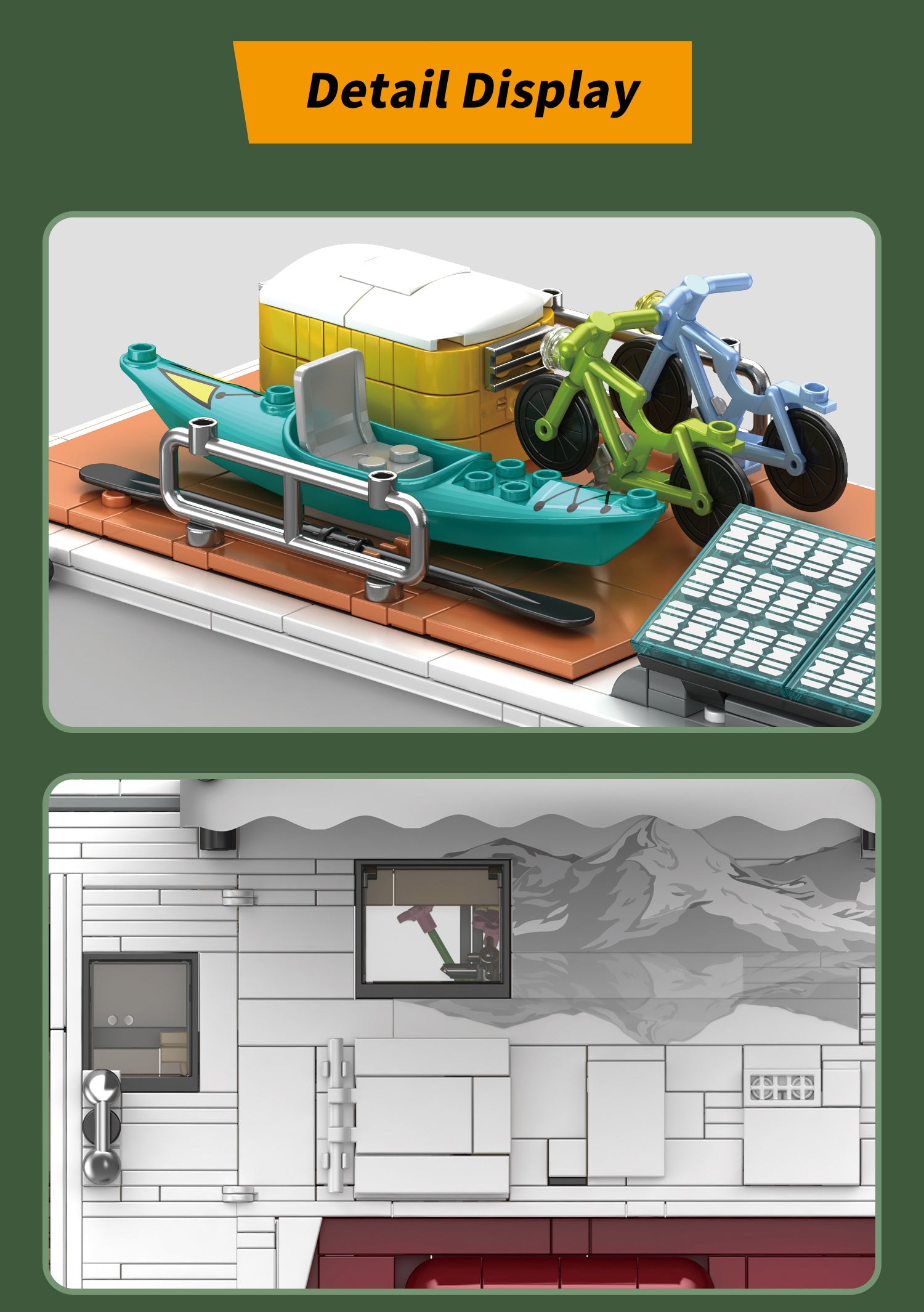 2188PCS Camper Van Buliding Block for Adults, 2 in 1 Include Camper Rvs and Farm Pick-up Trucks Building Block Gift