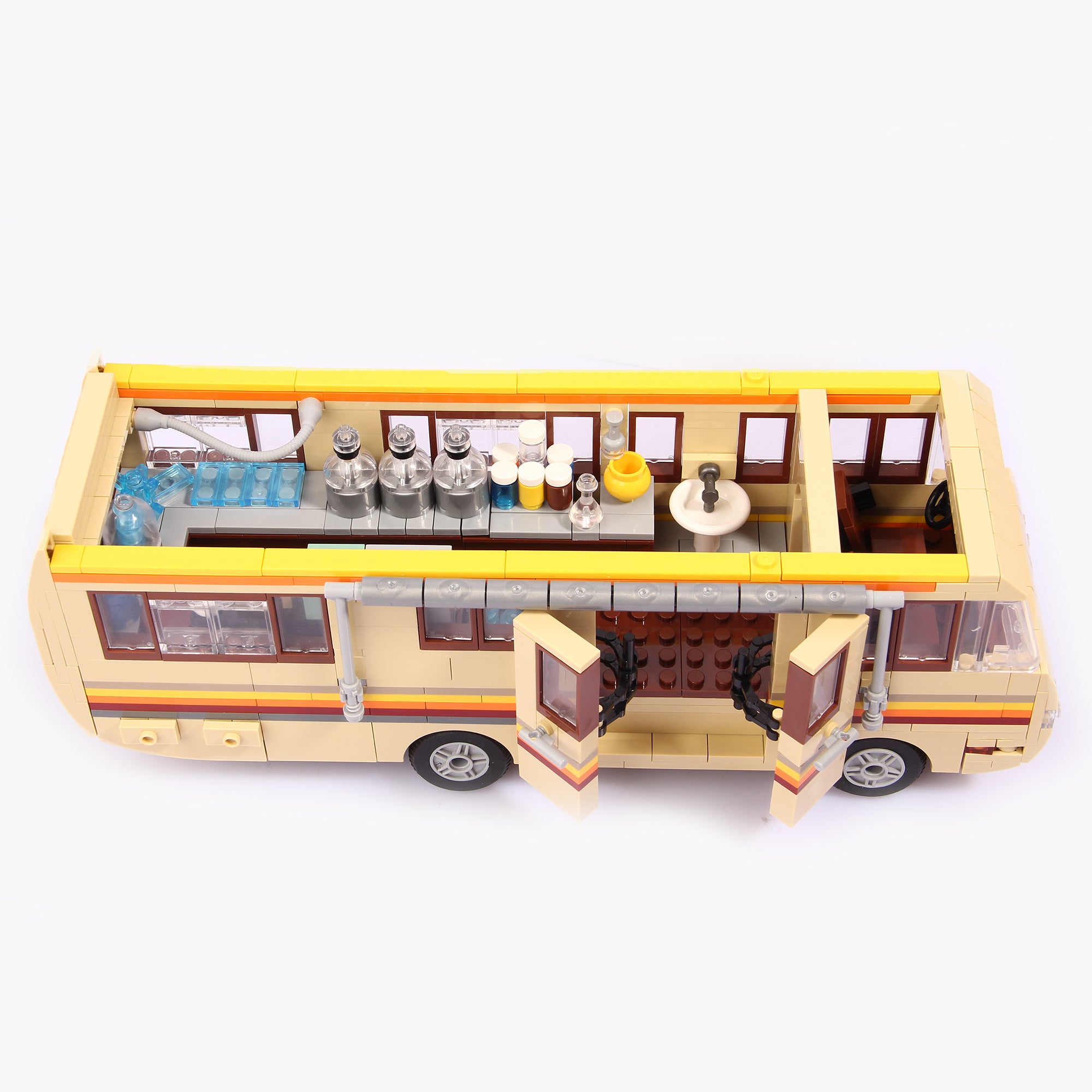 643PCS Classic U.S.Drama Movie TV Breaking Bad Walter White Work Car Pontiacl Lab RV Technical Model Toys Gift